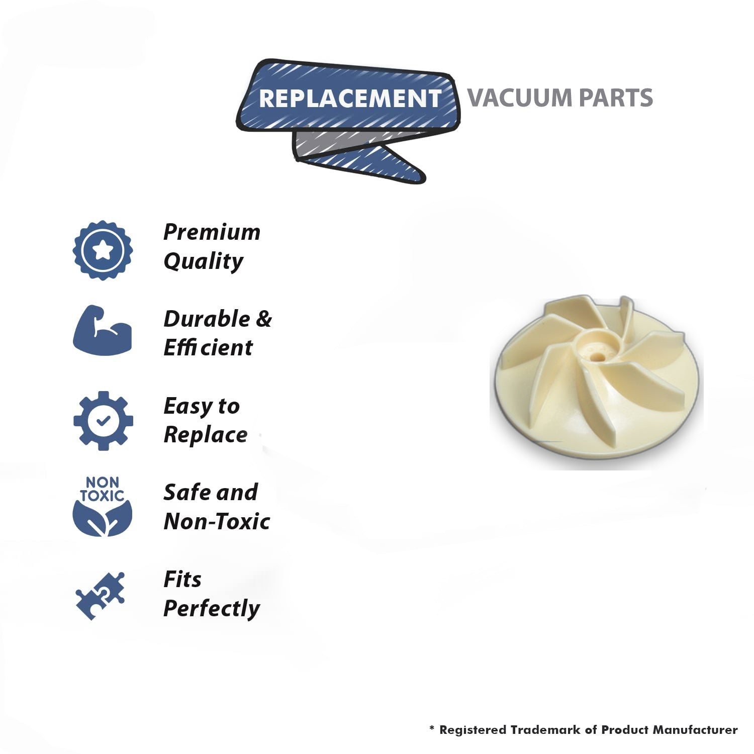 Topvacuumparts Replacement Part For Oreck Upright Vacuum Cleaner Fan Assemble # compare to part 77109-01