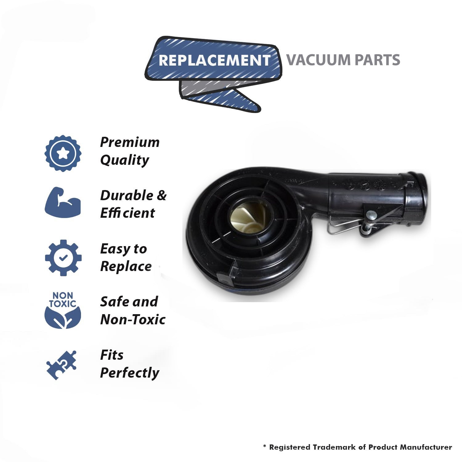 Topvacuumparts Black Fan Housing Cover Replacement Part For Oreck XL-21 Vacuum Cleaner # compare to part 09-77230-51