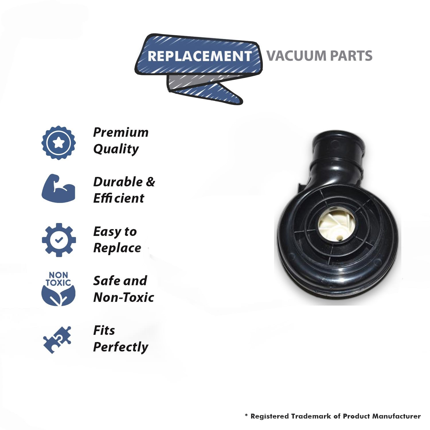 Topvacuumparts Replacement Part For Oreck U7200ECB Pilot Series Vacuum Cleaner Black Fan Kit # compare to part 09-79066-01