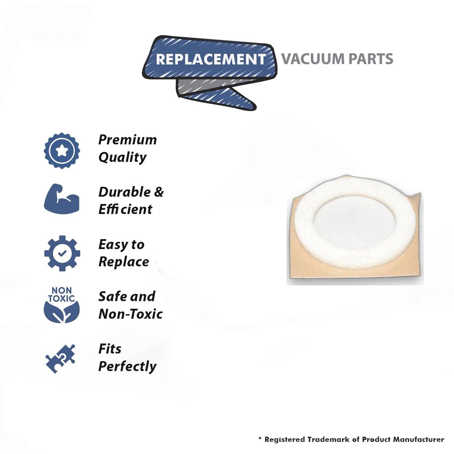 Topvacuumparts Replacement Part For Magnesium Upright Vacuum Cleaner Seal Felt # compare to part 430000887