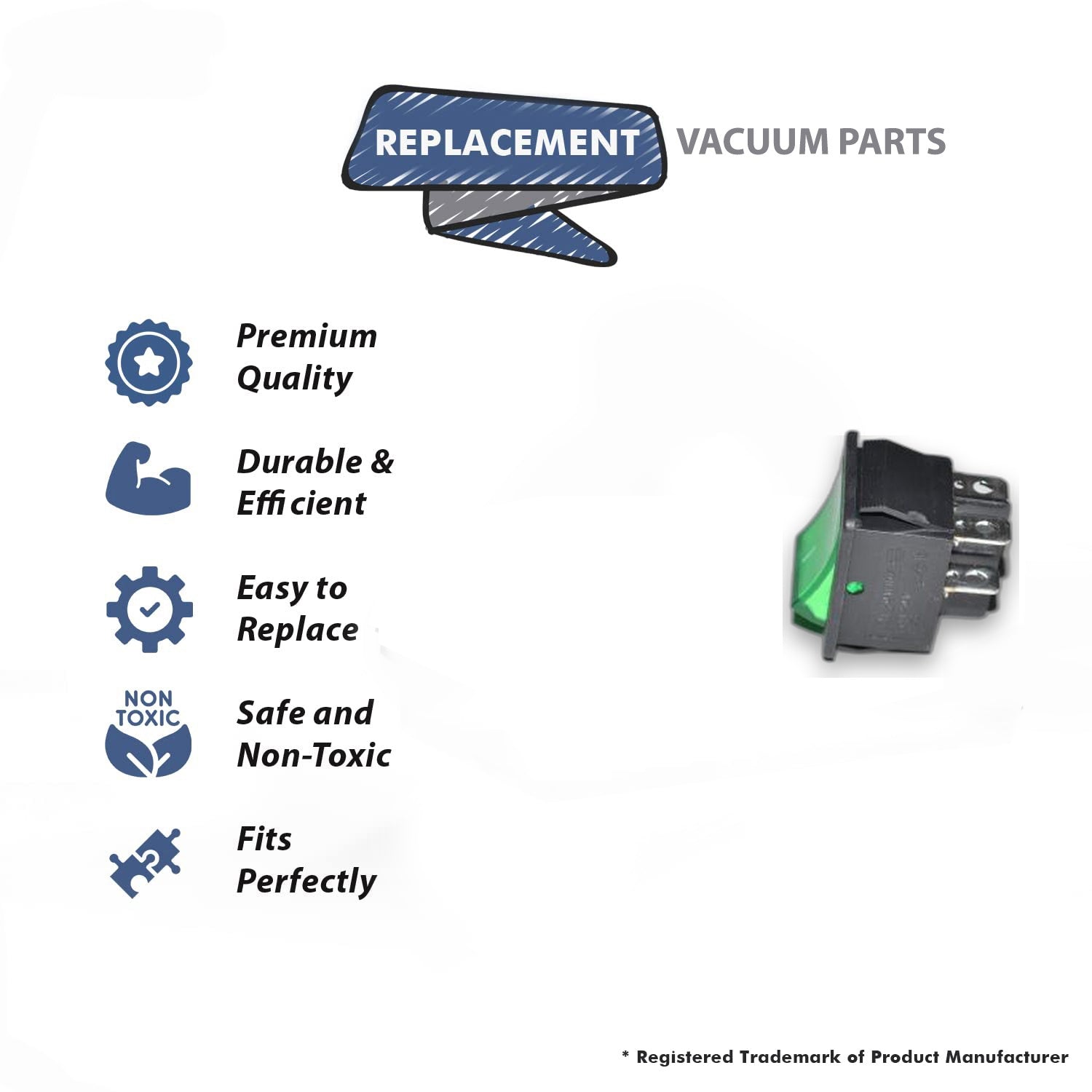 Topvacuumparts Replacement Part For Oreck Compacto 6 Canister Vacuum Cleaner Switch # compare to part 59 9218 09