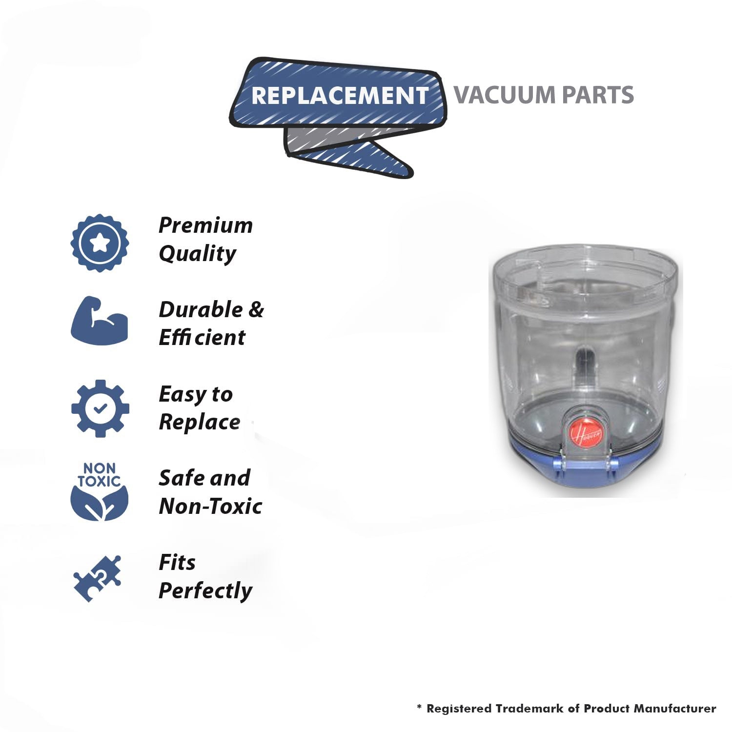 Topvacuumparts Replacement Part For Hoover S3825 Elite Cyclonic Vacuum Cleaner Dirt Cup Assembly # 59135333