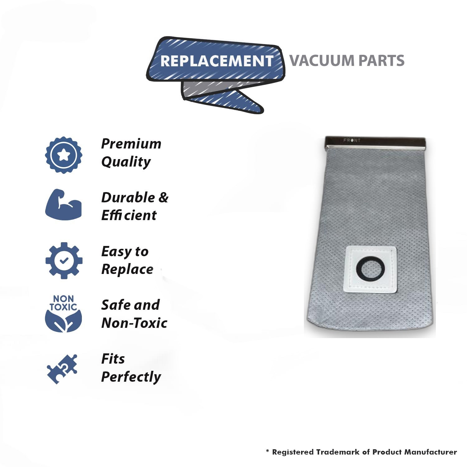 Topvacuumparts Replacement Part For Panasonic Upright Vacuum Cleaner Cloth Shake Out Bag # 430