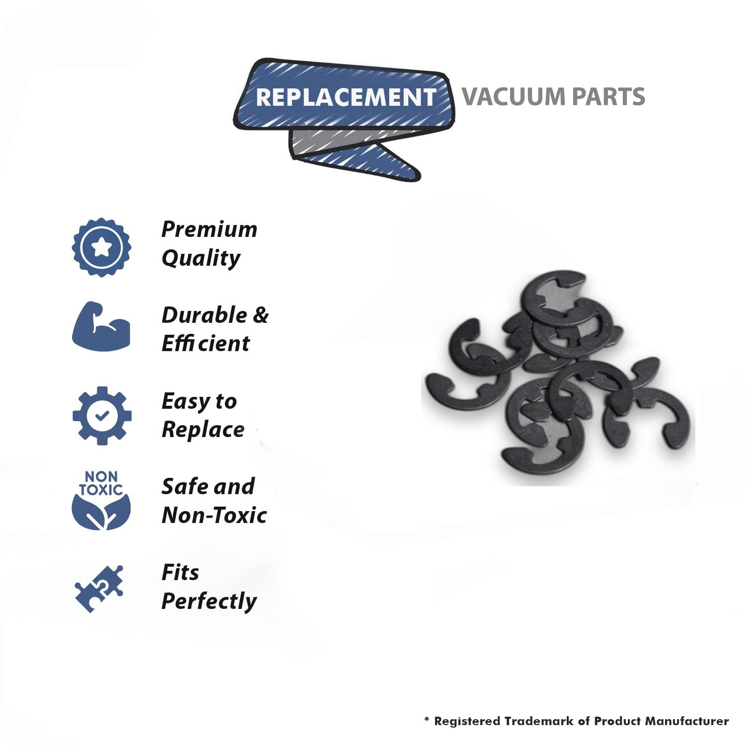 Topvacuumparts Replacement Part For Panasonic MC-V7337 Vacuum Cleaner Wheel E Clip # compare to part AMC-XUC5FY