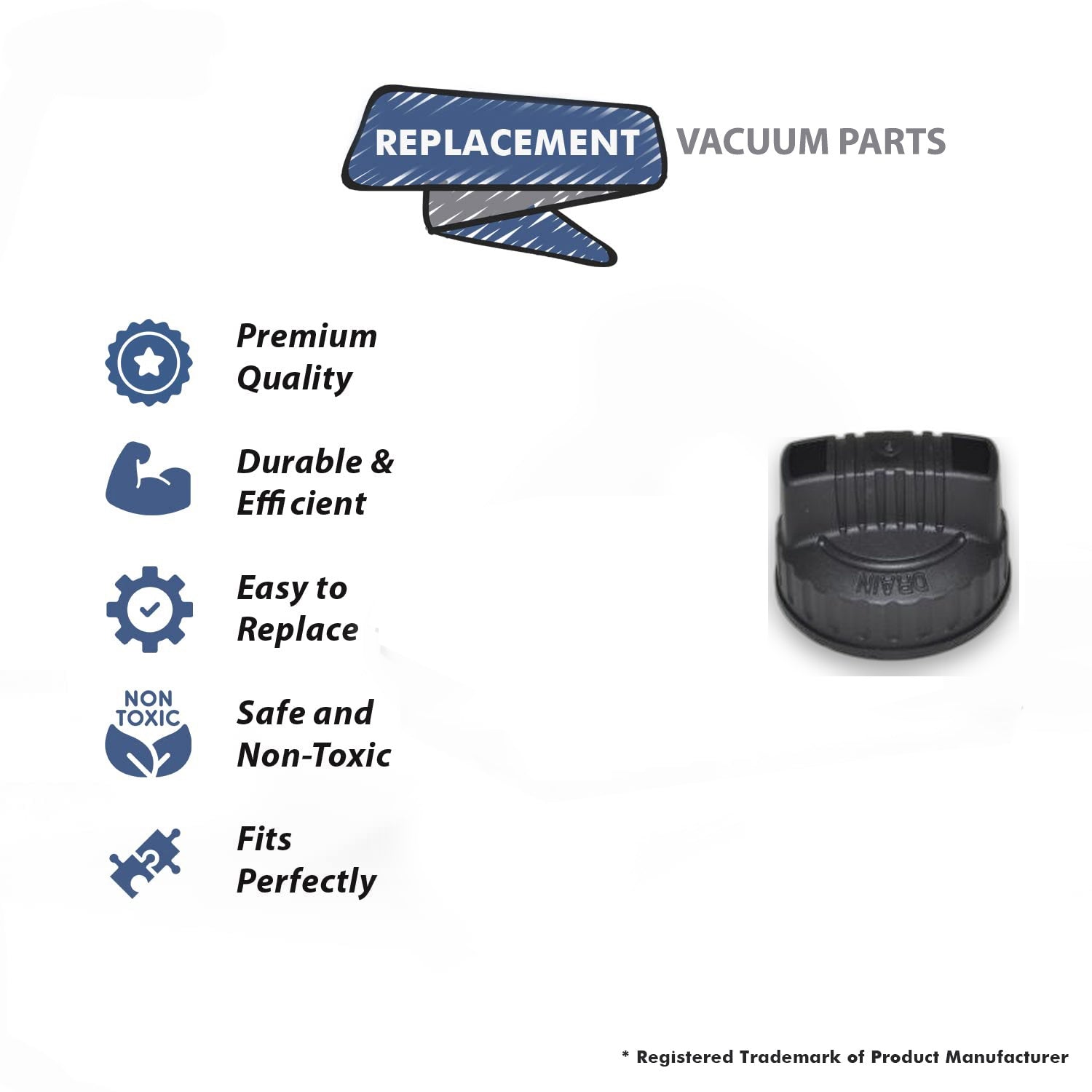 Topvacuumparts Drain Cap Wet/Dry Vacs Shop Vacuums Replacement Part New for Workshop (2 CAPS)