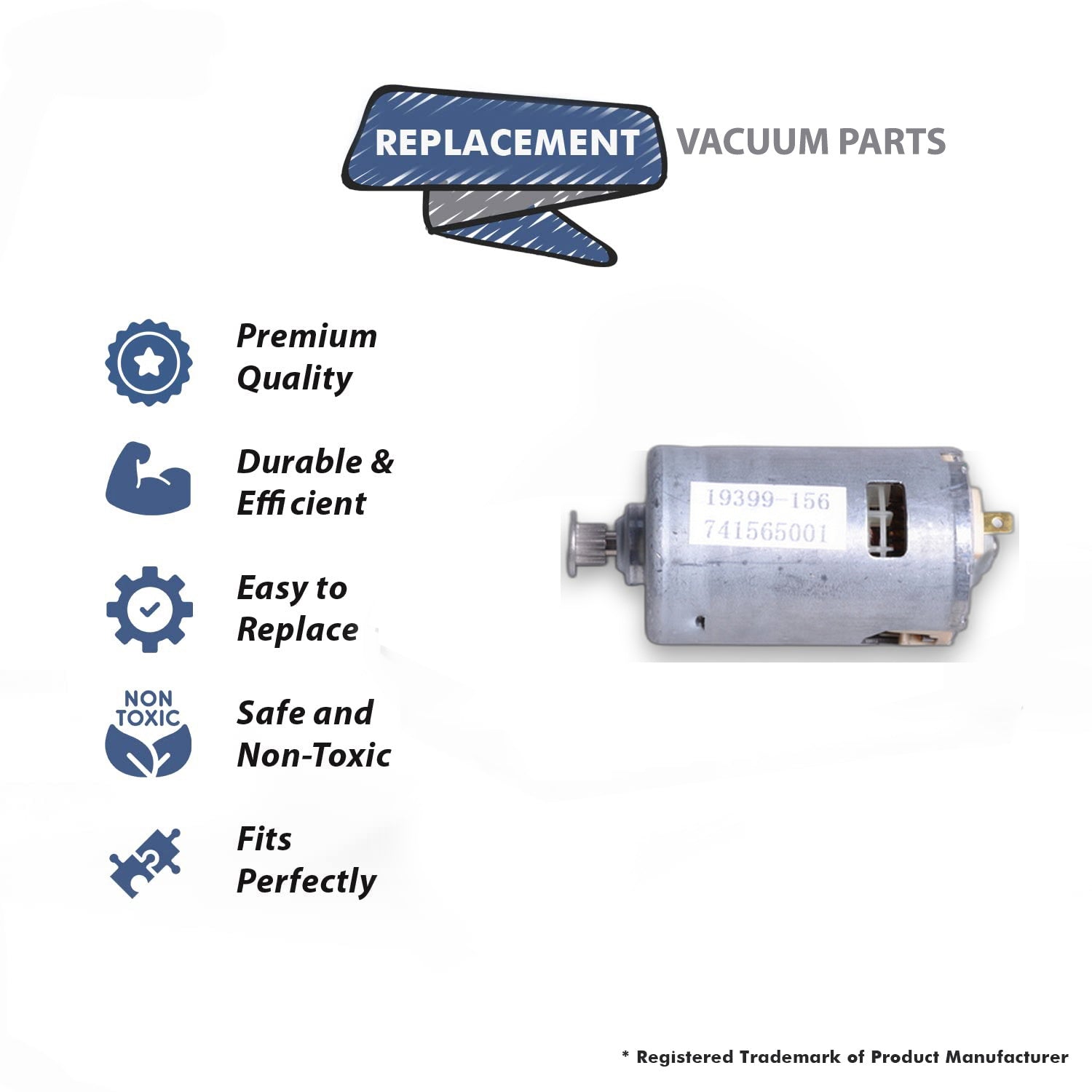 Topvacuumparts Replacement for Hoover UH72400, UH72401, UH72409 Windtunnel Air Upright Vacuum Cleaner Brushroll Motor # Compare to Part 741565001