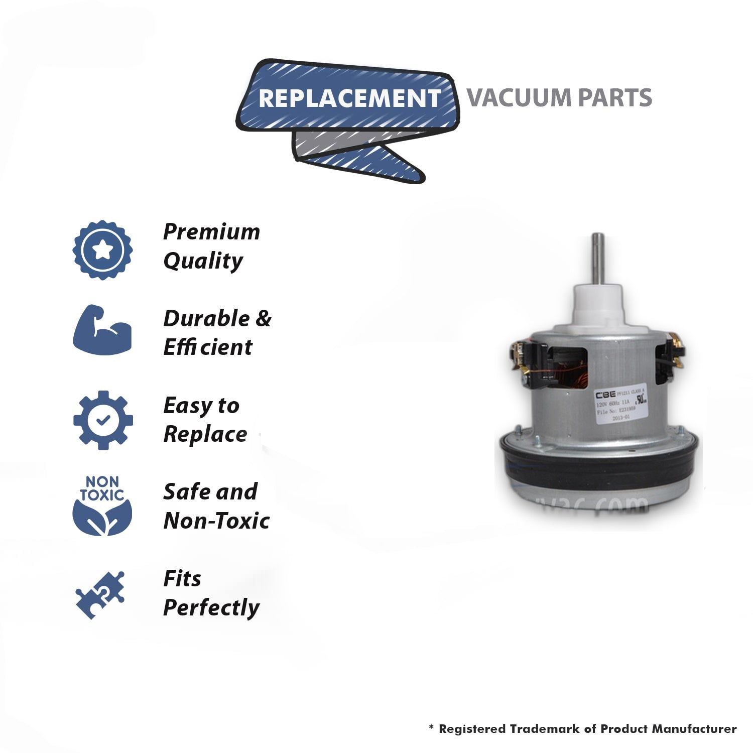 Topvacuumparts Replacement Part For Dirt Devil Featherlite Cyclonic Vacuum Cleaner Motor Assembly # 741599002