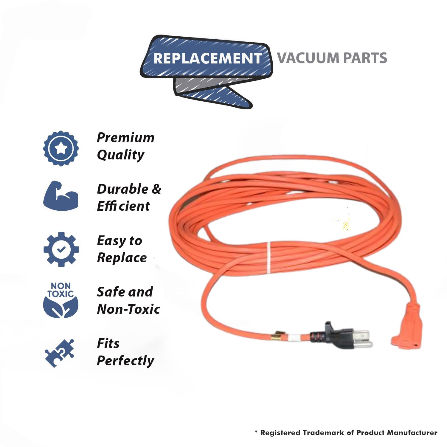 Topvacuumparts Replacement Part For Hoover CH50400 Upright Vacuum Cleaner 35 Ft Lightweight Cord # 440004384