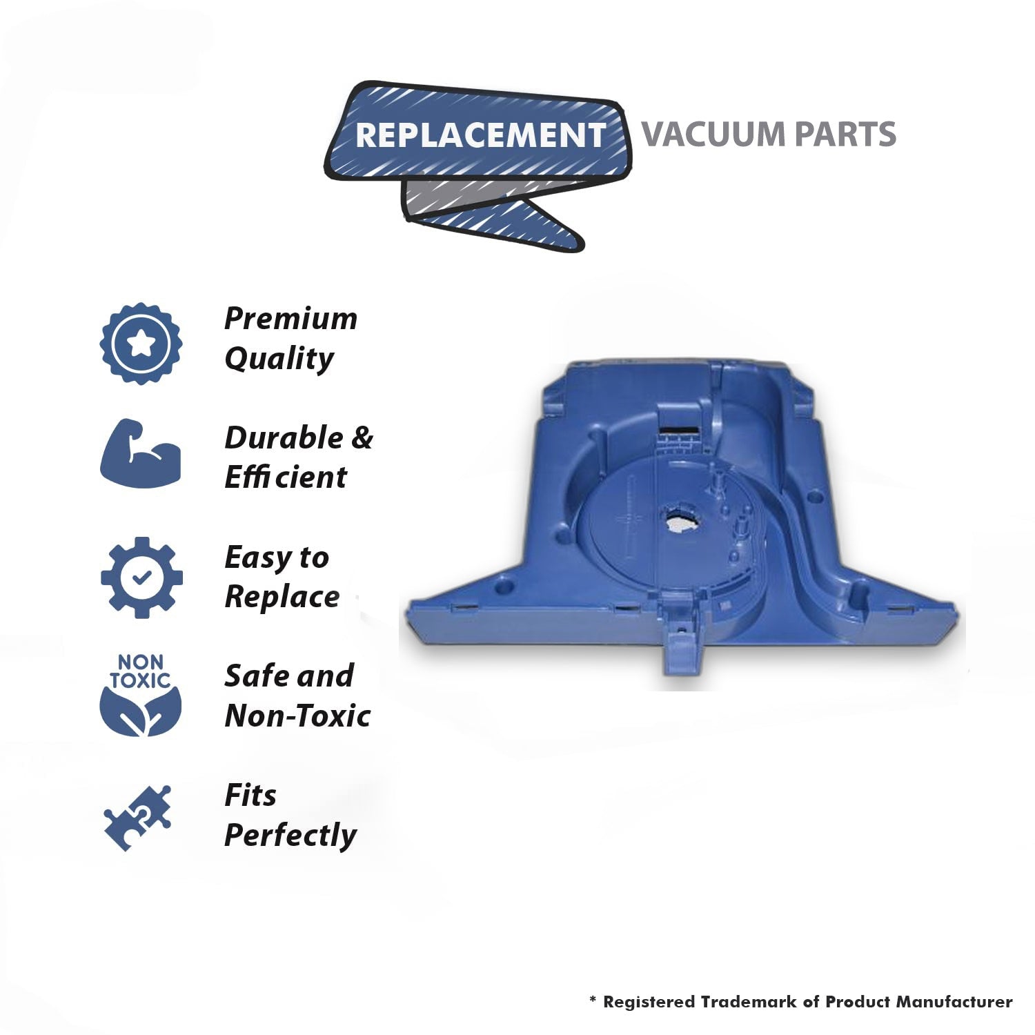 Topvacuumparts Replacement Part for Turbo Cat Vacuum Cleaner Indigo Lower Housing # Compare to Part 782004X
