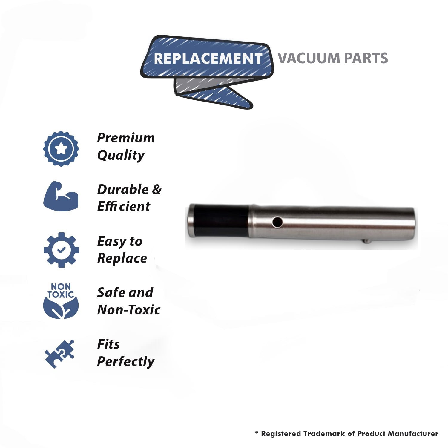Topvacuumparts Replacement Part For E Series Stainless Handle Wand Compatible With Part Number 12607