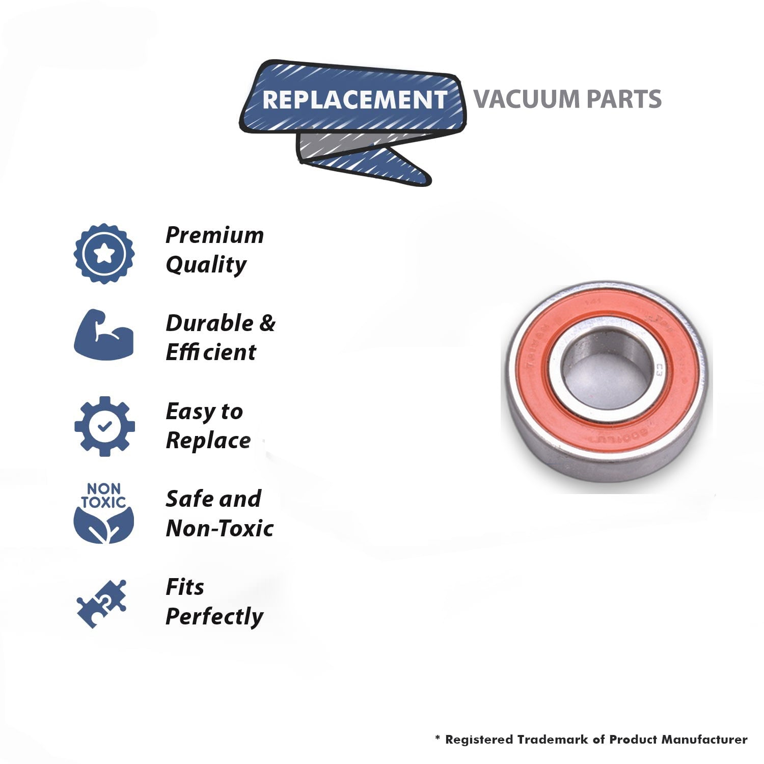 Topvacuumparts Replacement Part For E2 12MM Lower Motor Bearing Compatible With Part Number 11726
