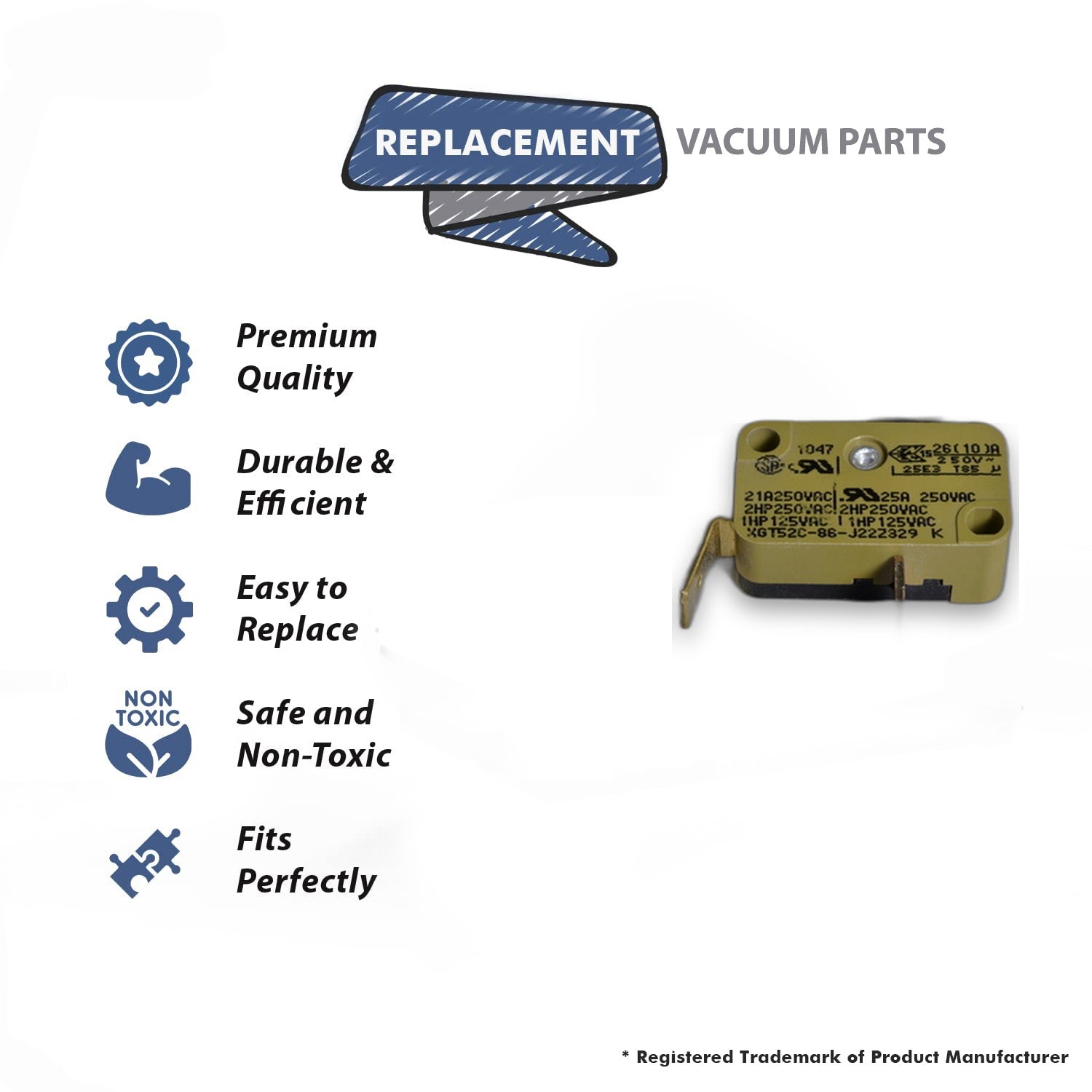 Topvacuumparts Replace Part For E and E2 Switch Interlock Compatible With Part Number 7370