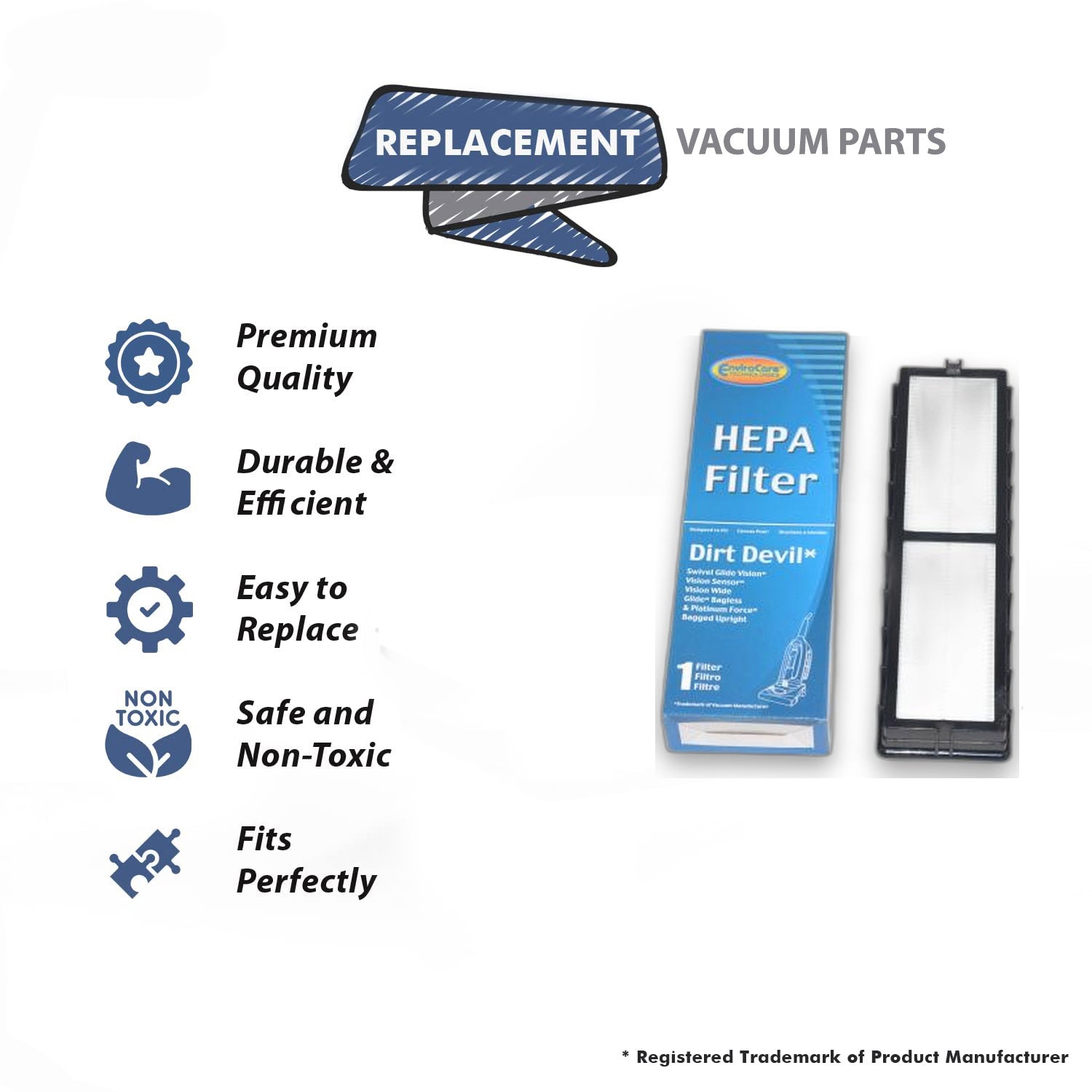 Topvacuumparts Replacement Part For Dirt Devil Vision Vacuum Cleaner Hepa Exhaust Filter # F963
