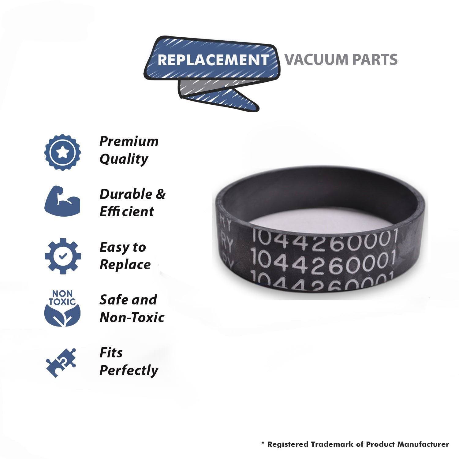 Topvacuumparts Replacement Part For Royal Generic Upright Old Style Vacuum Cleaner Power Drive Flat Belt # compare to part 17398