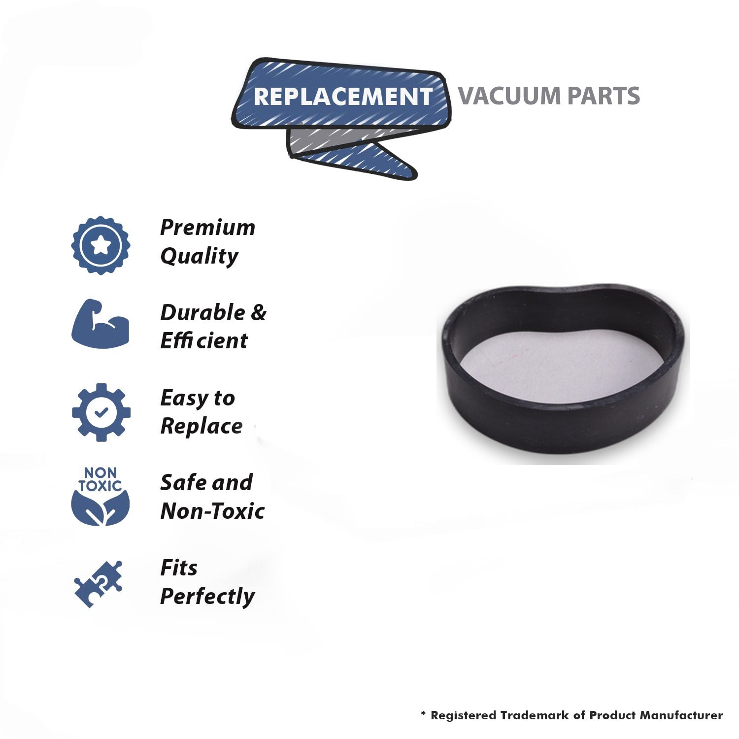 Topvacuumparts Replacement Part for Dirt Devil, Style 6 Vacuum Cleaner Single Flat Belt # Compare to Part 17367