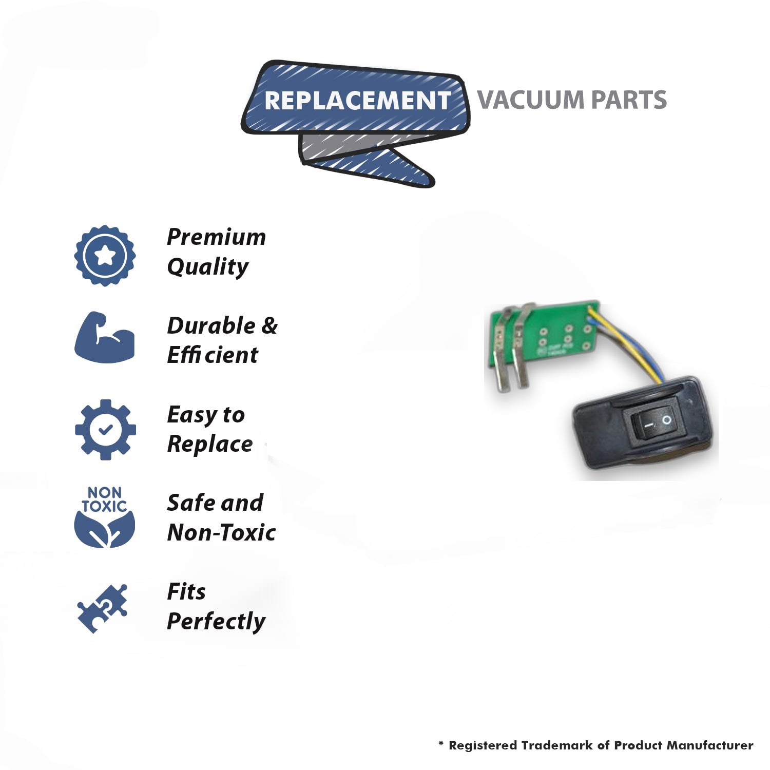 Topvacuumparts Replacement Part For Canplas-Hayden 2 Wire Switch with Board Fits New Stlye Hose Vacuum Models # compare to part 805882-2