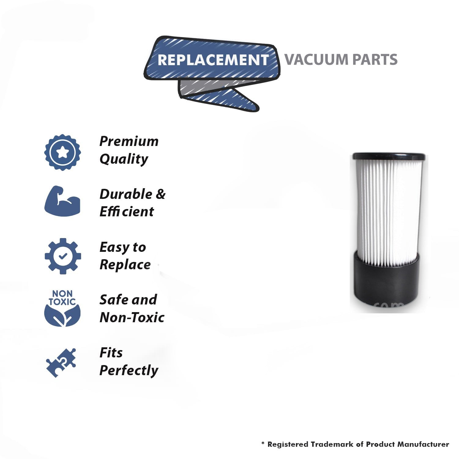 Topvacuumparts Replacement Part For Dirt Devil, RO-690309, 086900, K Series Vacuum Cleaner Filter # compare to part 2690309000