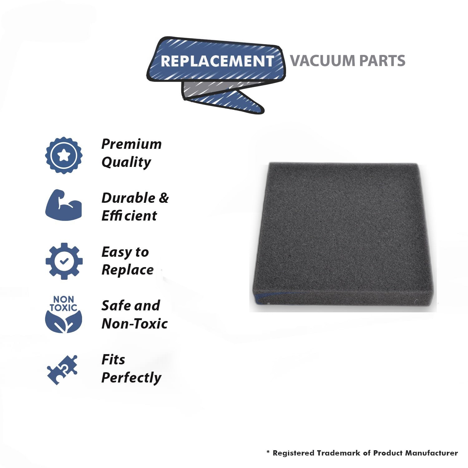 Topvacuumparts Replacement Part For Dirt Devil UD20010 Easy Lite Vacuum Cleaner Foam 2-Filters # compare to part 1PY1106000