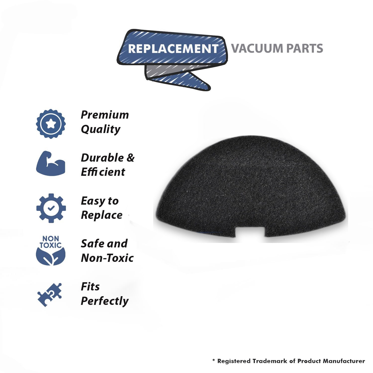 Topvacuumparts Replacement Part For Dirt Devil, fit 084590, UD40000, UD40005 Exhaust Foam Filter (2-Pack) # compare to part 1LV1130000