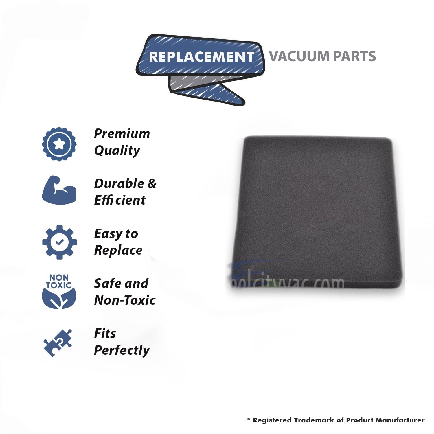 Topvacuumparts Replacement Part For Dirt Devil Vacuum Foam Filter for Fit Model SD40000, SD40010# compare to part 1KQ0106000