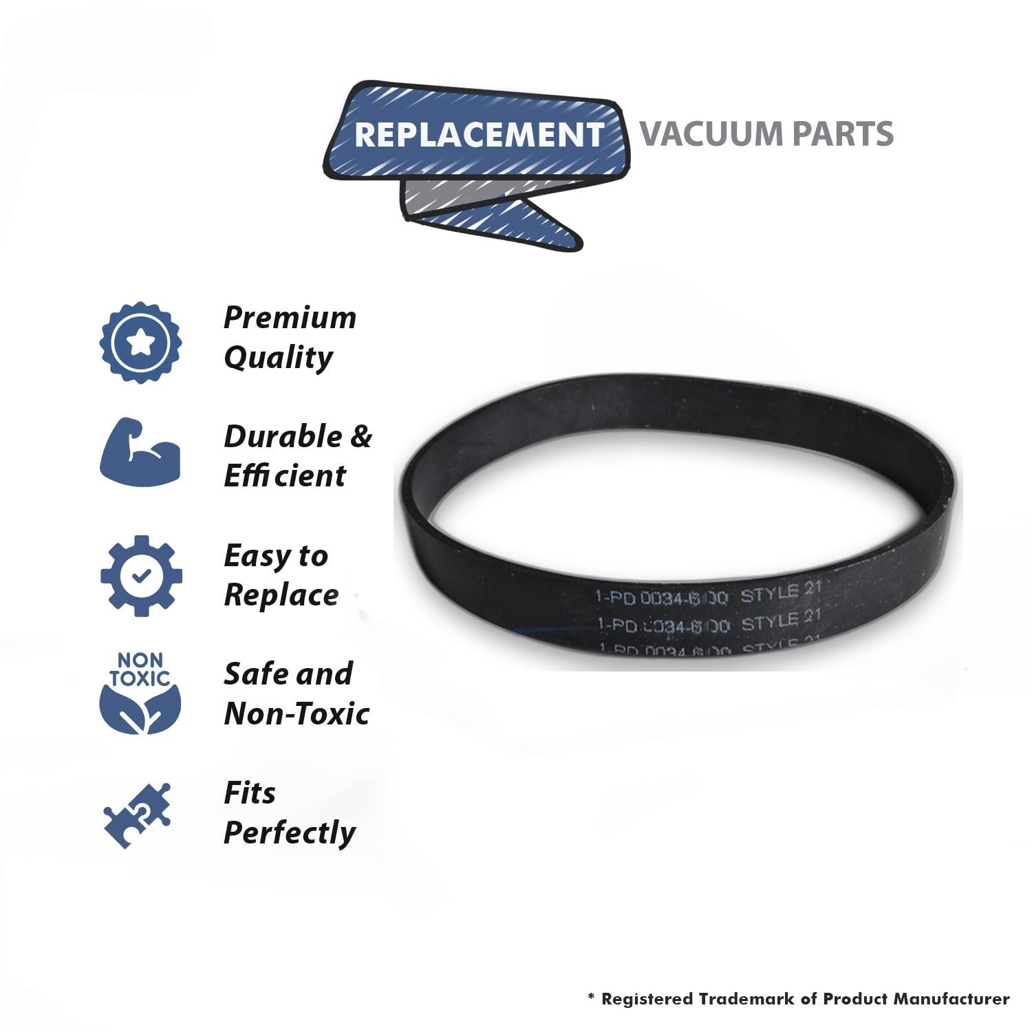 Topvacuumparts Compatible with Royal 1PD0034600, Style 14, 21 Upright Vacuum Cleaner Eminence 1 PK Belt