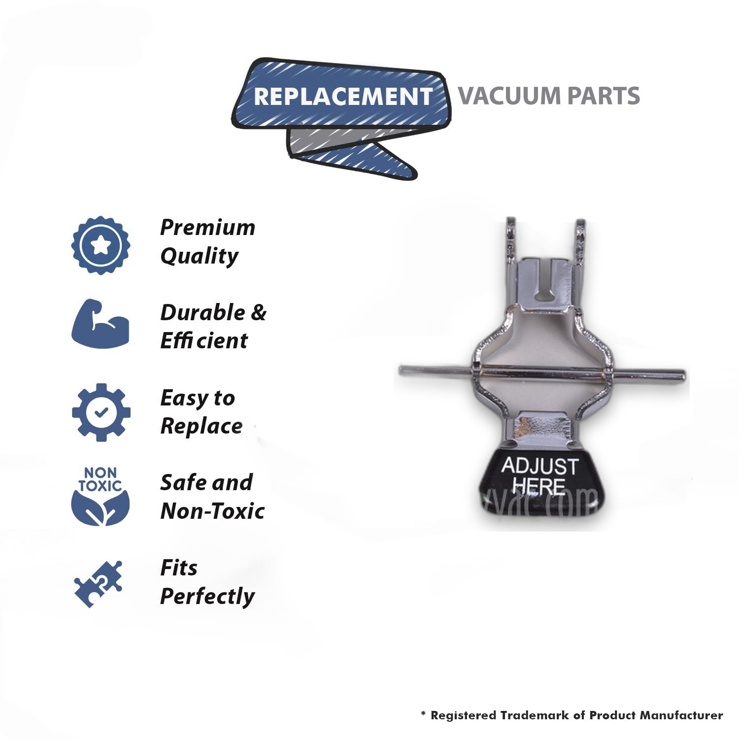 Topvacuumparts Replacement Part For Royal Vaccum Cleaner Rear Wheel Fork, Axle Assembly # compare to part RO-670007
