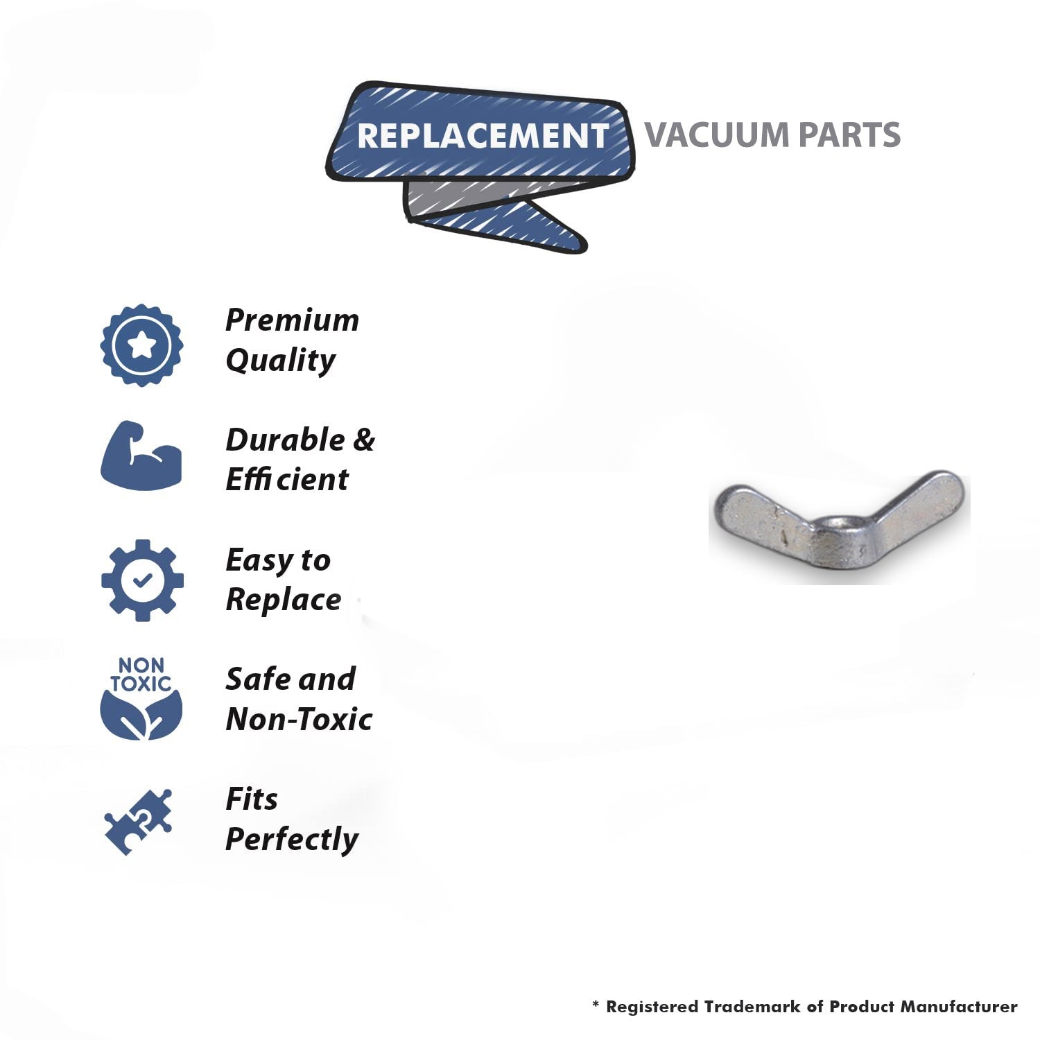 Topvacuumparts Replacement Part For Royal Upright Vacuum Cleaner Handle Fork Wing Nut # compare to part 1285720000