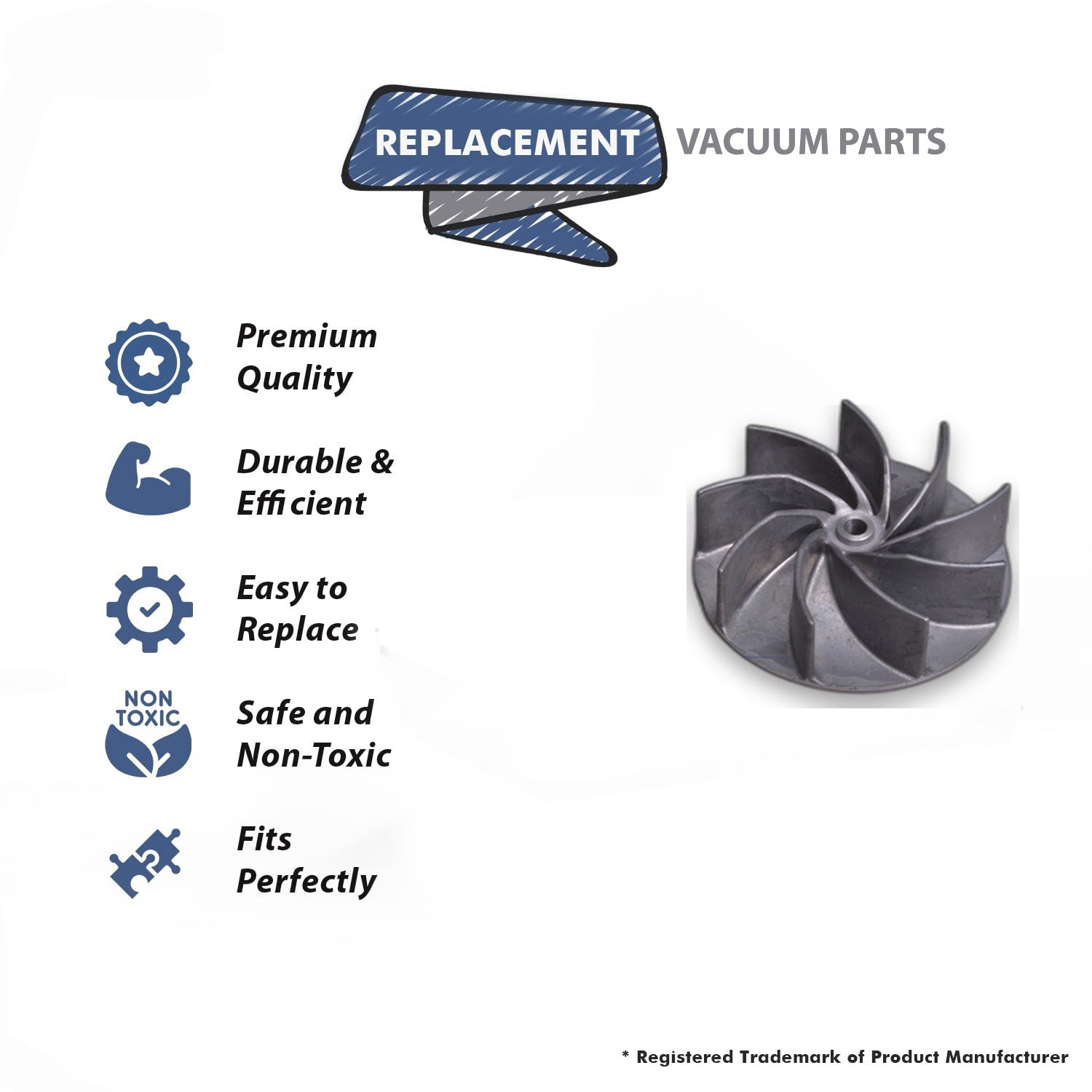 Topvacuumparts Replacement Part For Royal Vaccum Cleaner Fan- 994, 995 (9 Blade) # compare to part 440011593