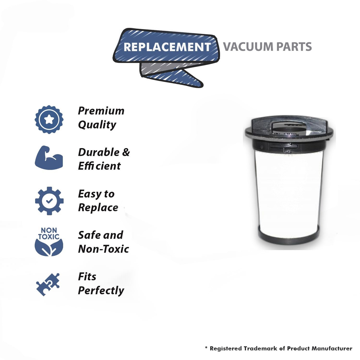 Topvacuumparts Replacement Part For Royal SD40120 Canister F-95 Vacuum Cleaner Hepa Filters # compare to parts 440008258