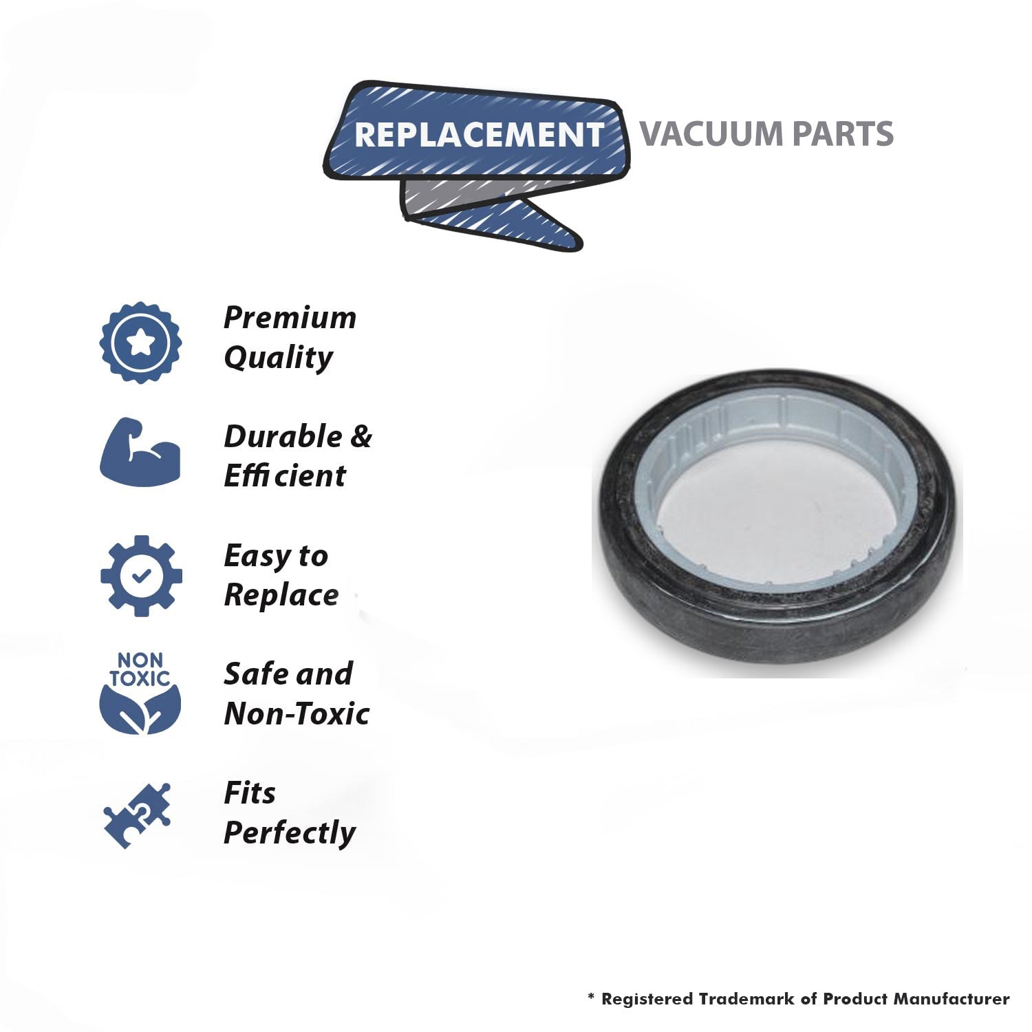 Topvacuumparts Rear Wheel Replacement Part For Oreck LW100 Magnesium Upright Vacuum Cleaner # compare to part 83027-01