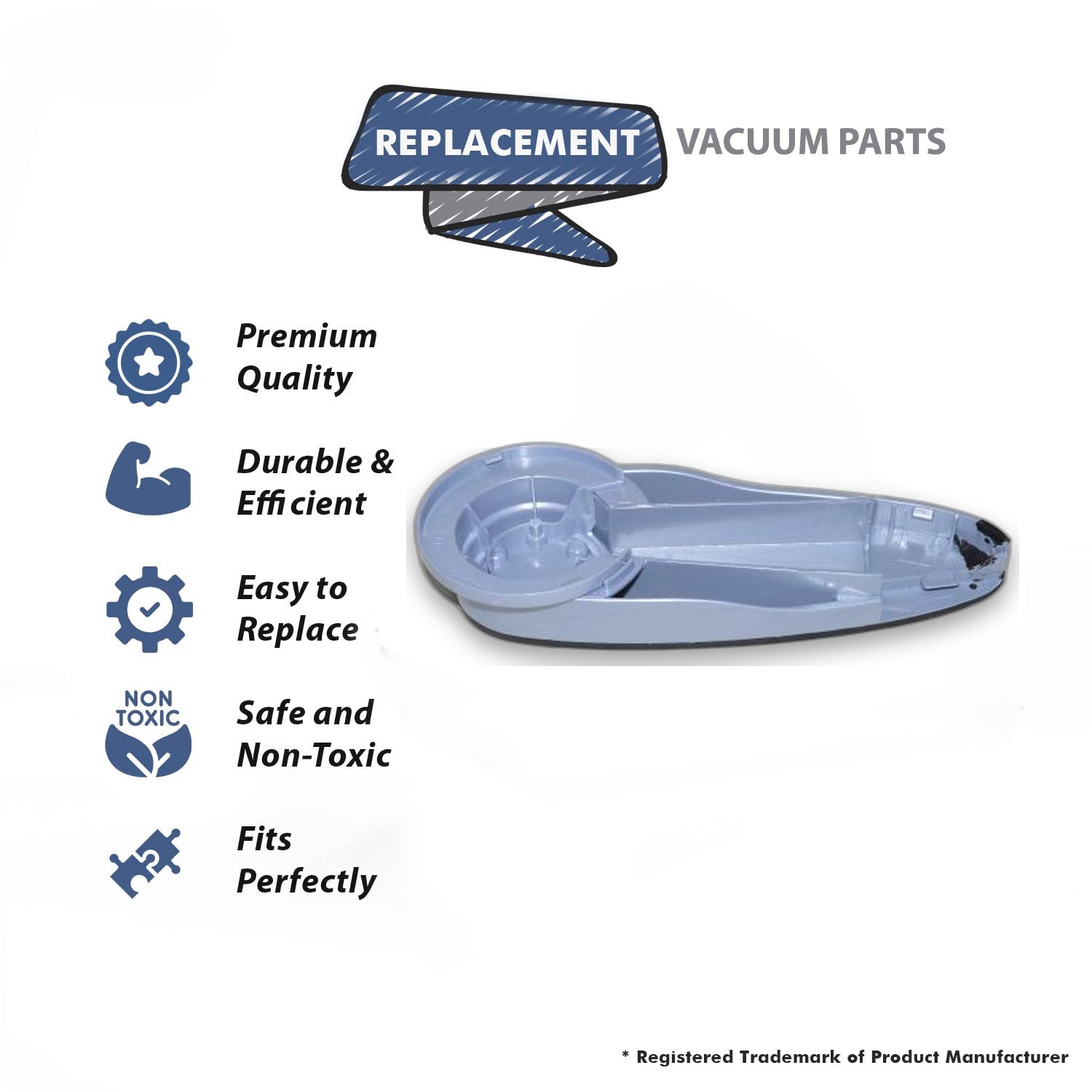 Topvacuumparts Replacement Part For Oreck LW1500RS Magnesium Vacuum Cleaner Silver Left Side Belt Cover # compare to part 83191-01