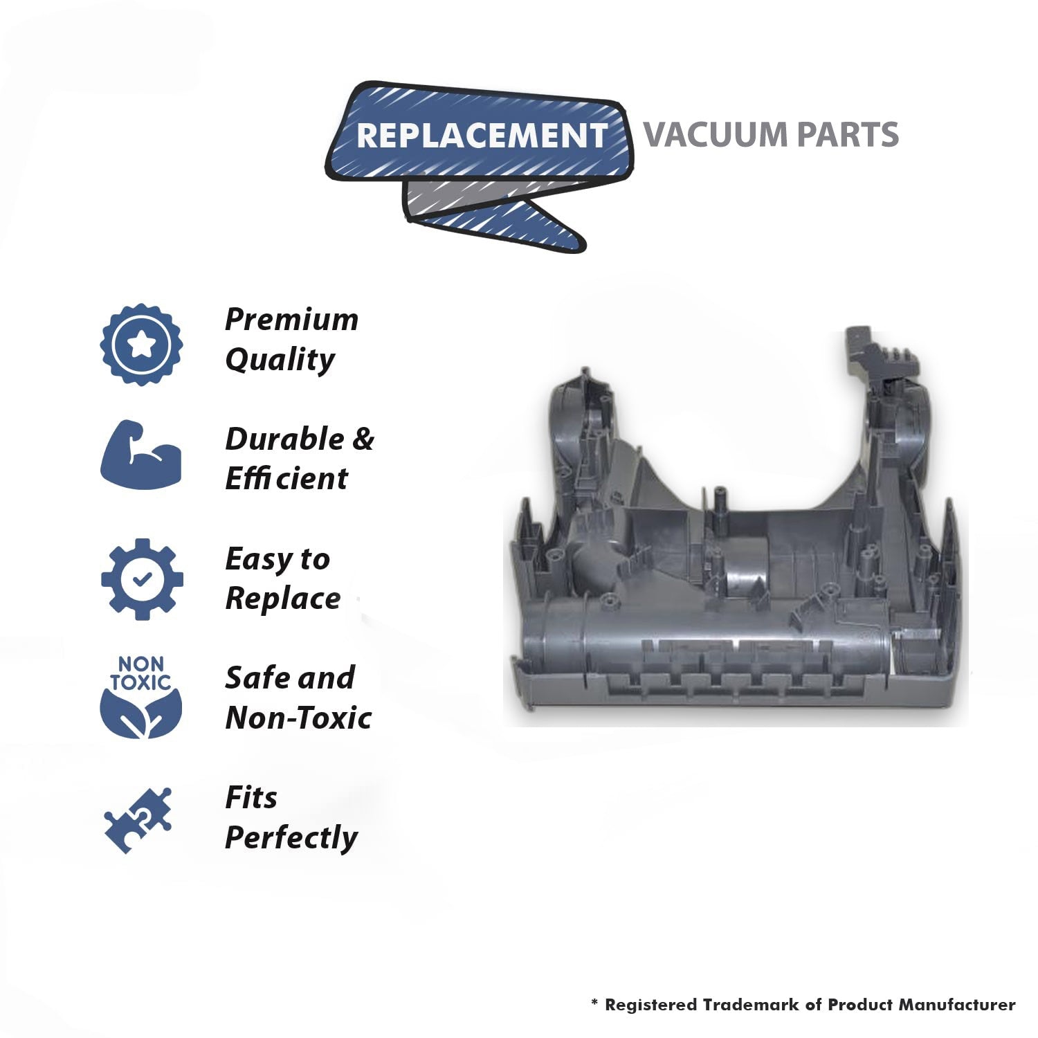 Topvacuumparts Replacement Part For Proteam Vacuum Base w/Axle & 2 Wheels for Fit Model Progen 12# compare to part 836627