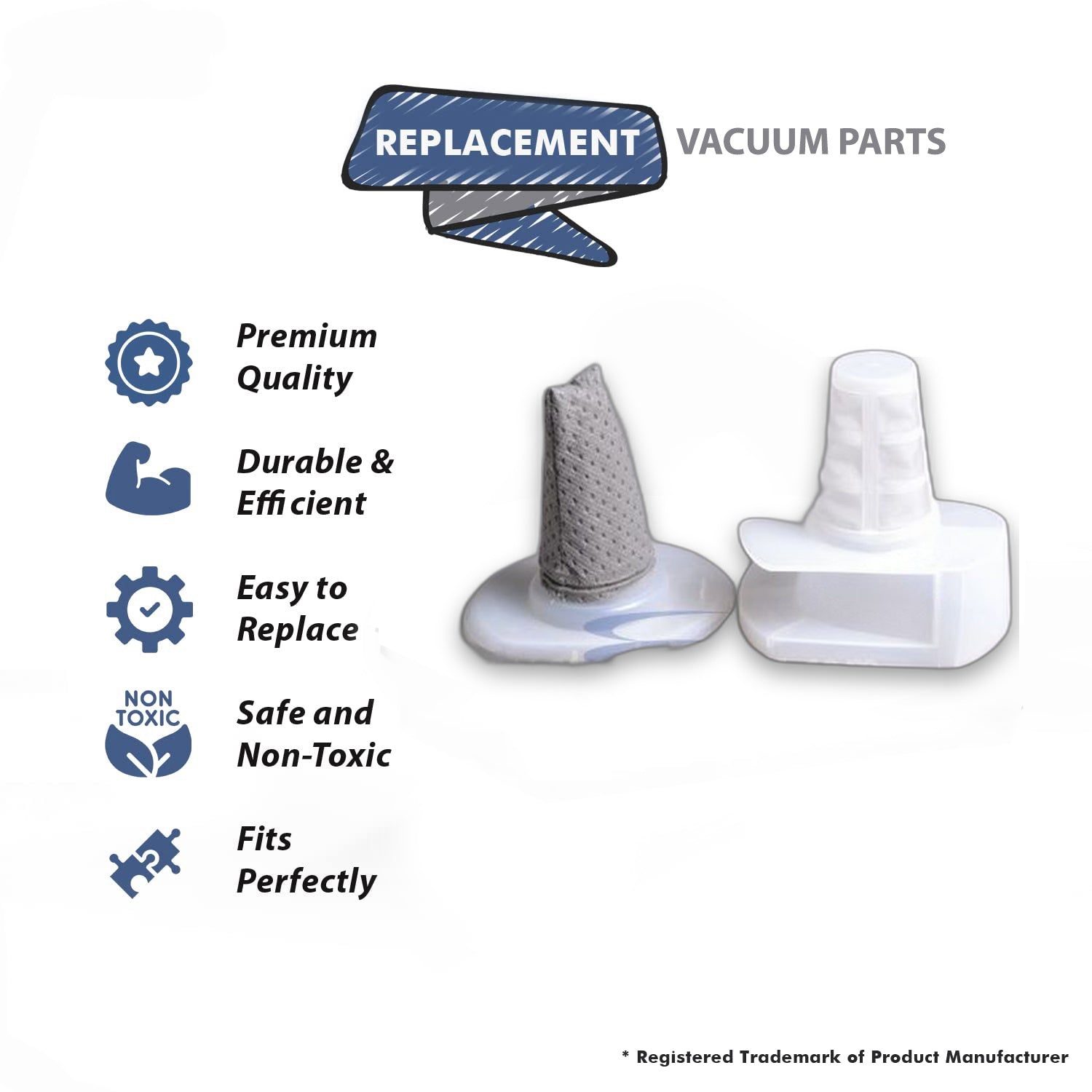 Topvacuumparts Replacement Part For Dirt Devil Vacuum Cleaenr Power Flex Broom Filter Works with Bd20045, F-42# compare to part 303918001