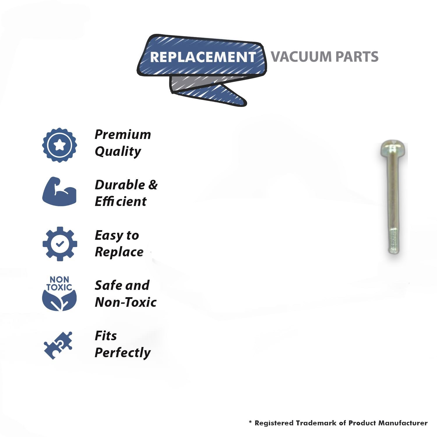 Topvacuumparts Replacement Part For Sharp Replecement for EC-12TX, 14TX Vacuum Cleaner Handle Shaft Screw # compare to part LX-BZA001VBMO
