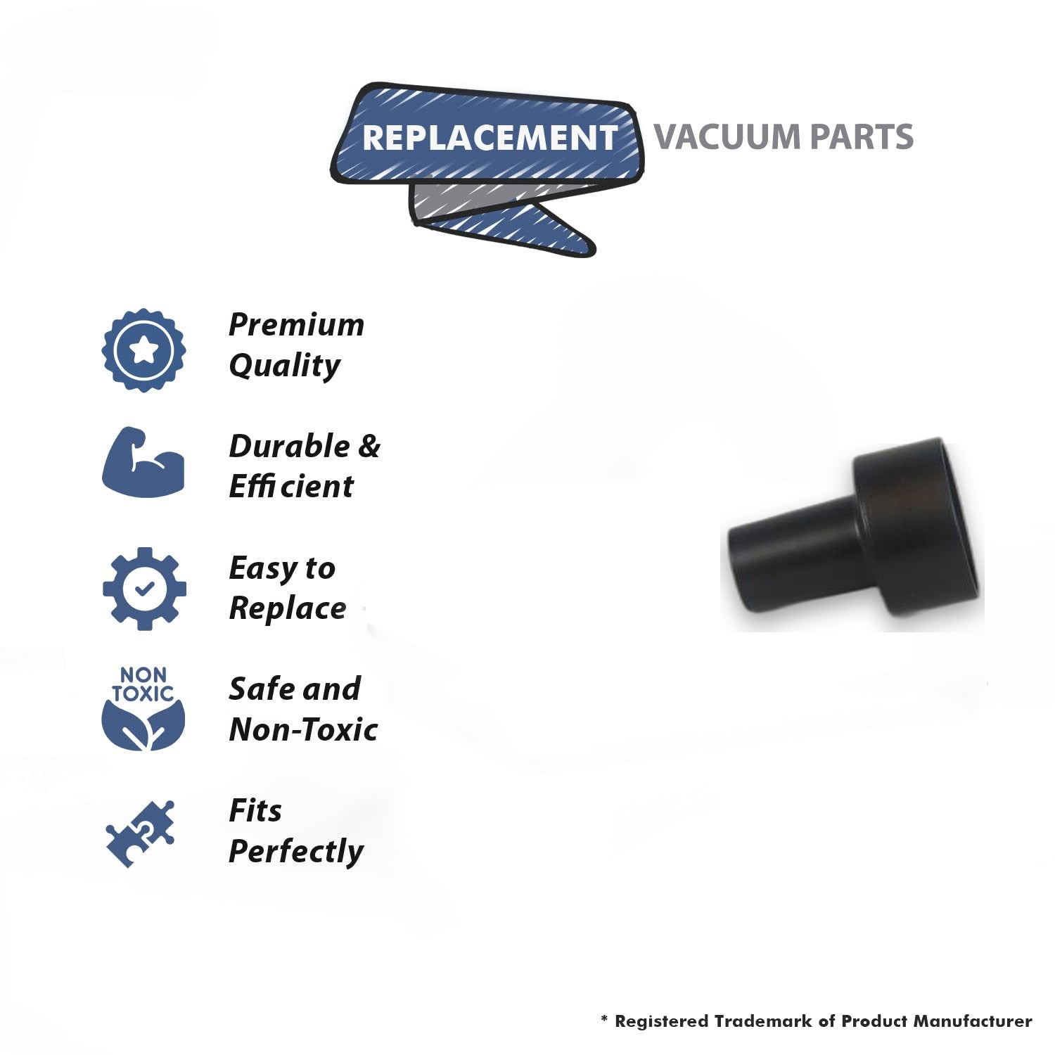 Topvacuumparts Replacement Part For Blow Molded Vacuum Cleaner Machine End Coupling # compare to part RAMM-250C111