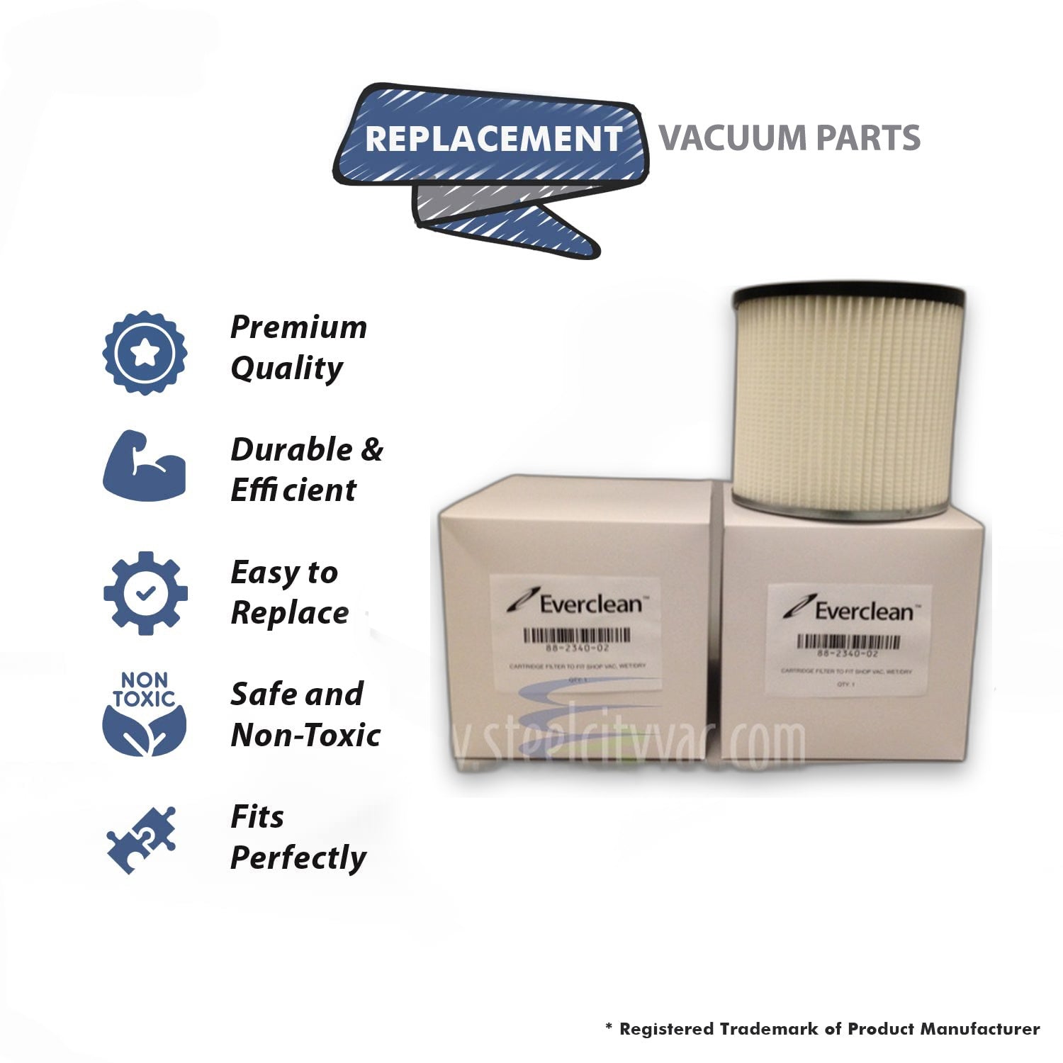 Topvacuumparts Replacement Part For Standard Wet dry Vacuum Cleaner Cartridge Filter # compare to part 88 2340 02