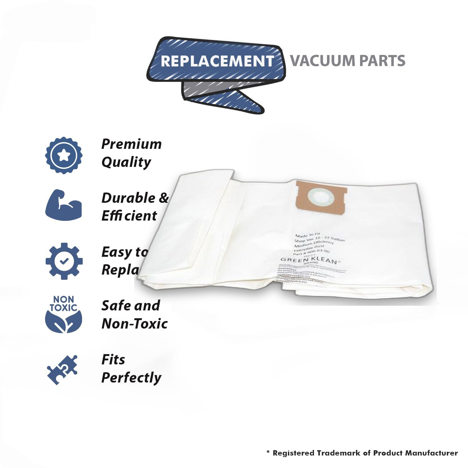 Topvacuumparts Replacement Part For Shop Vac Vacuum Cleaner 16 22 Gallon Paper Bags (3pk) # compare to part GK 54005