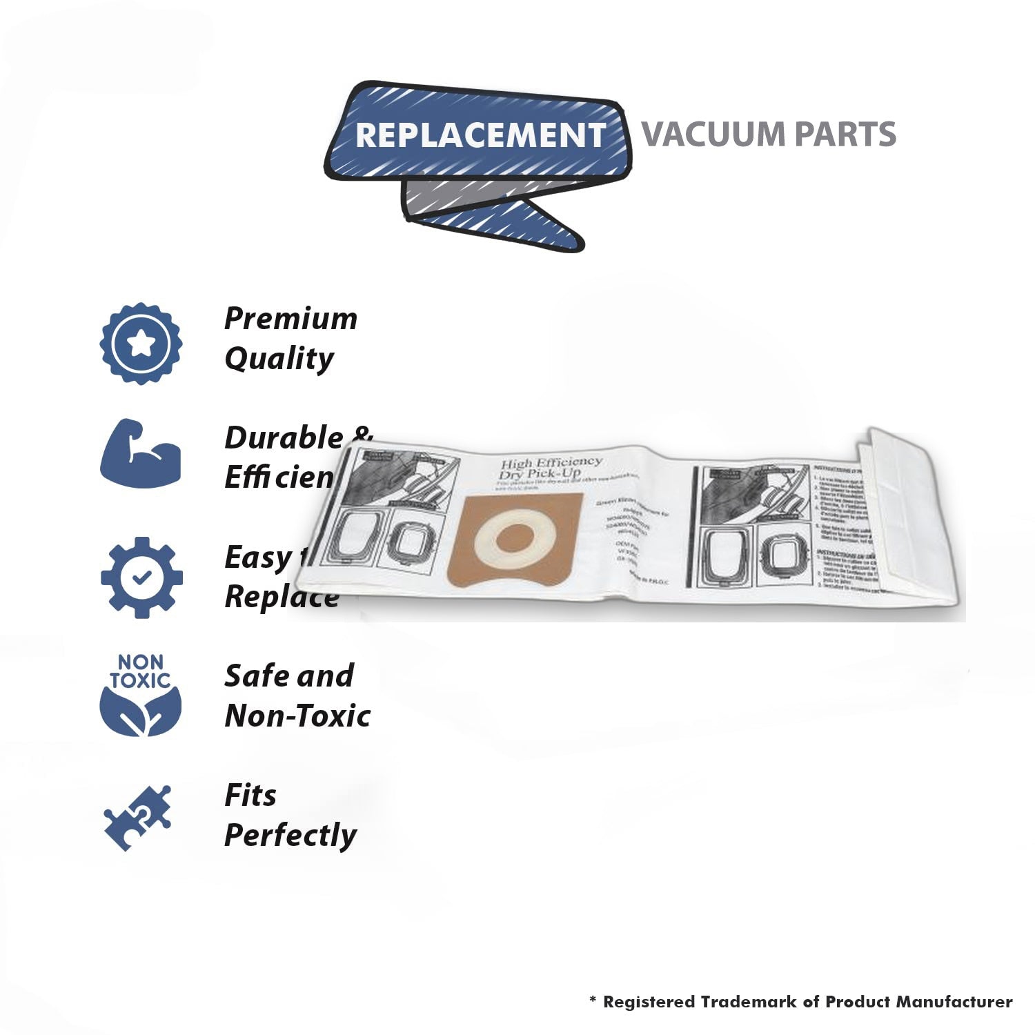 Topvacuumparts Replacement Part For WD4050,4070 Vacuum Cleaner 2PK Paper Bags # compare to part GK 3501