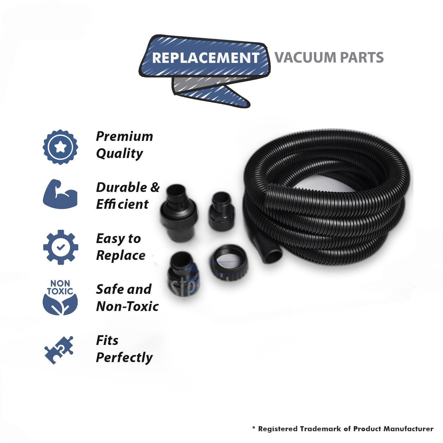 Topvacuumparts Replacement Part For 610 50 Contractor Vacuum Cleaner 1 1/2 X 12FT Hose Assembly # compare to part 89 1109 02