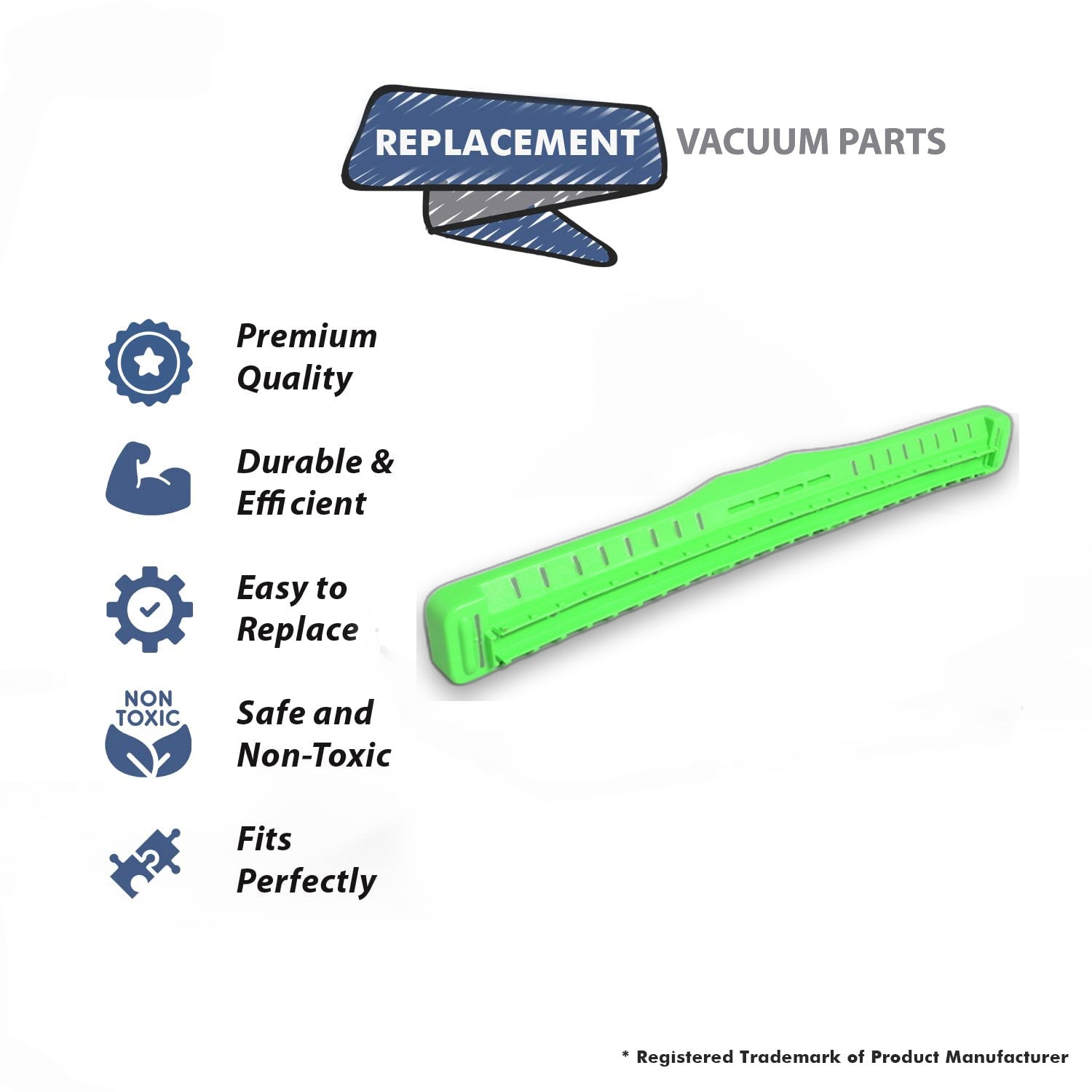 Topvacuumparts Replacement Part For Hoover, Hard Floor 2 Squeegee Green F7424# compare to part 36419008