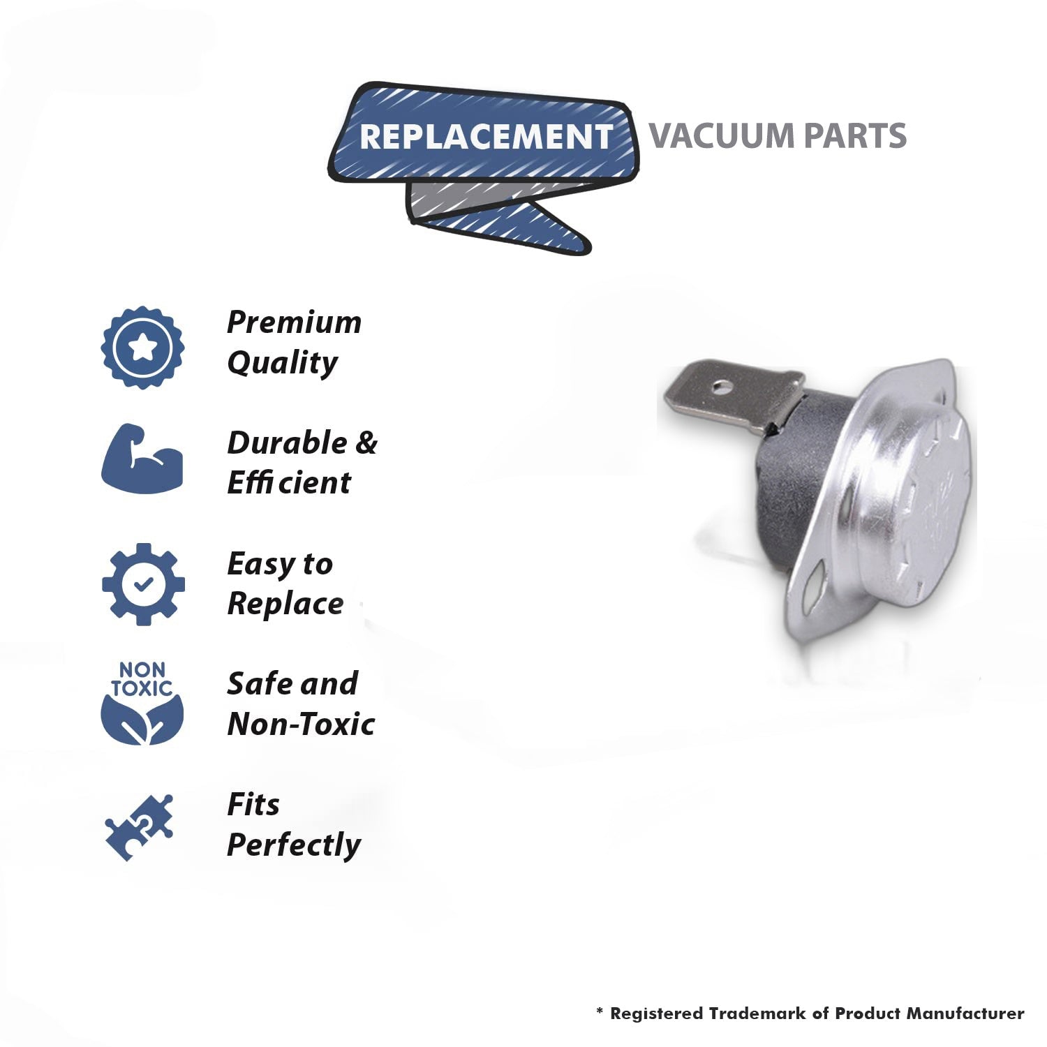 Topvacuumparts Heater Switch 225 Degree Limit Replacement Part For Heat Smart SSF1500, SSG1500 Models # compare to part SSF107