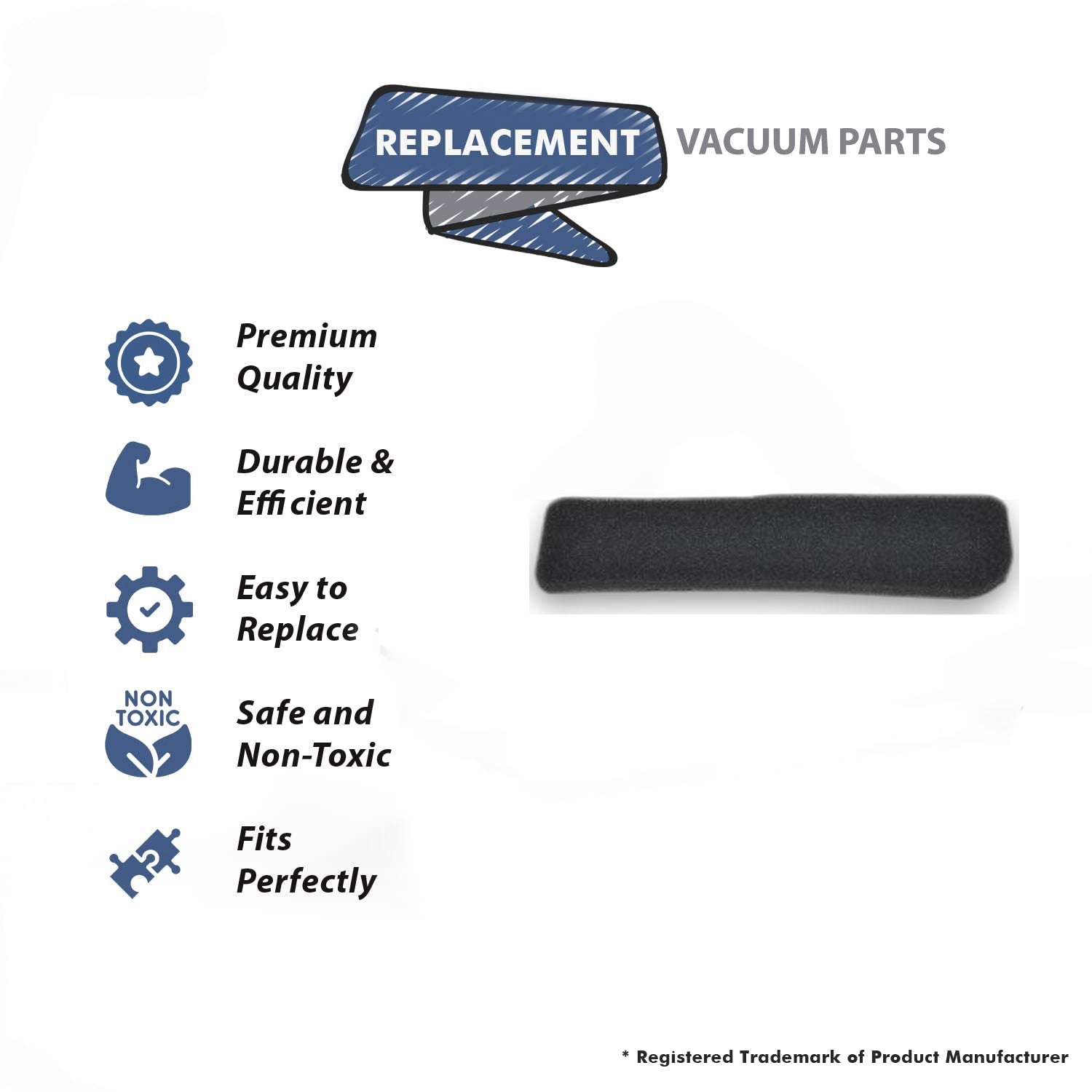 Topvacuumparts Replacement Part For Eureka Vacuum Foam Filter Fits SC5500A, Upright Models # compare to part A03831201