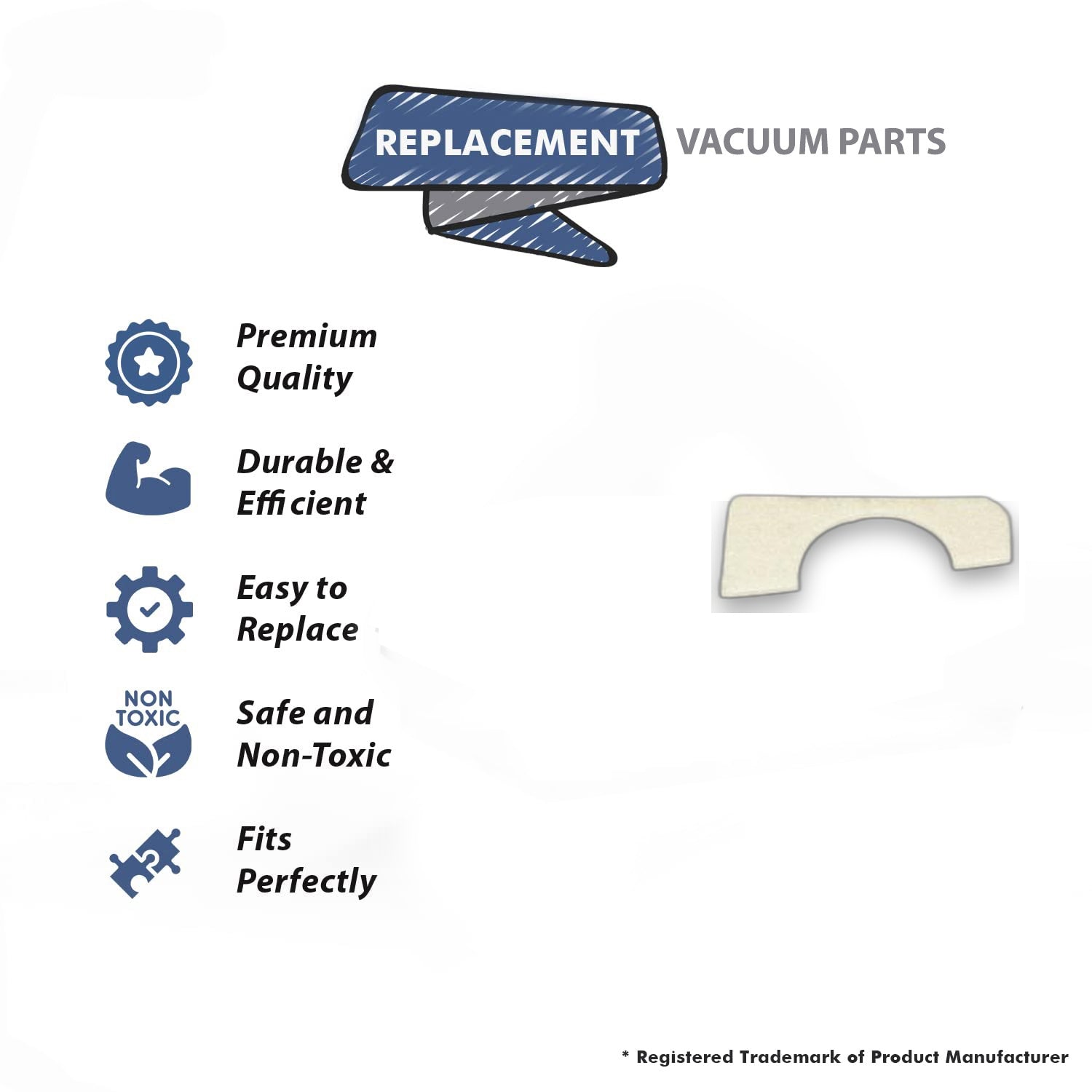 Topvacuumparts Replacement Part For Carpet Pro TV CPU1T Commercial Vacuum Cleaner Felt Packing  # compare to part A09