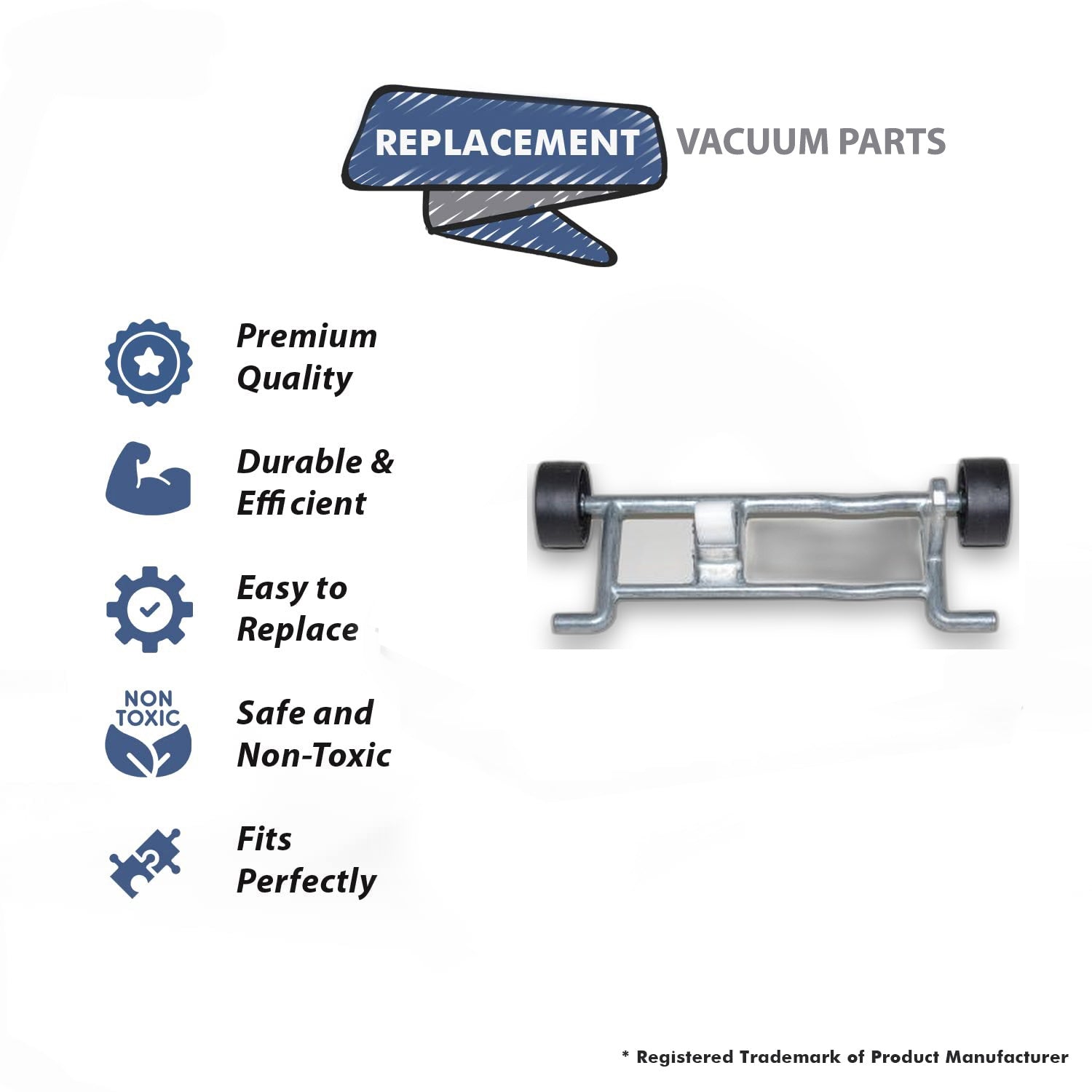 Topvacuumparts Replacement Part For Carpet Pro CPU-350 Vacuum Front Wheel Assembly # compare to part C283-3000