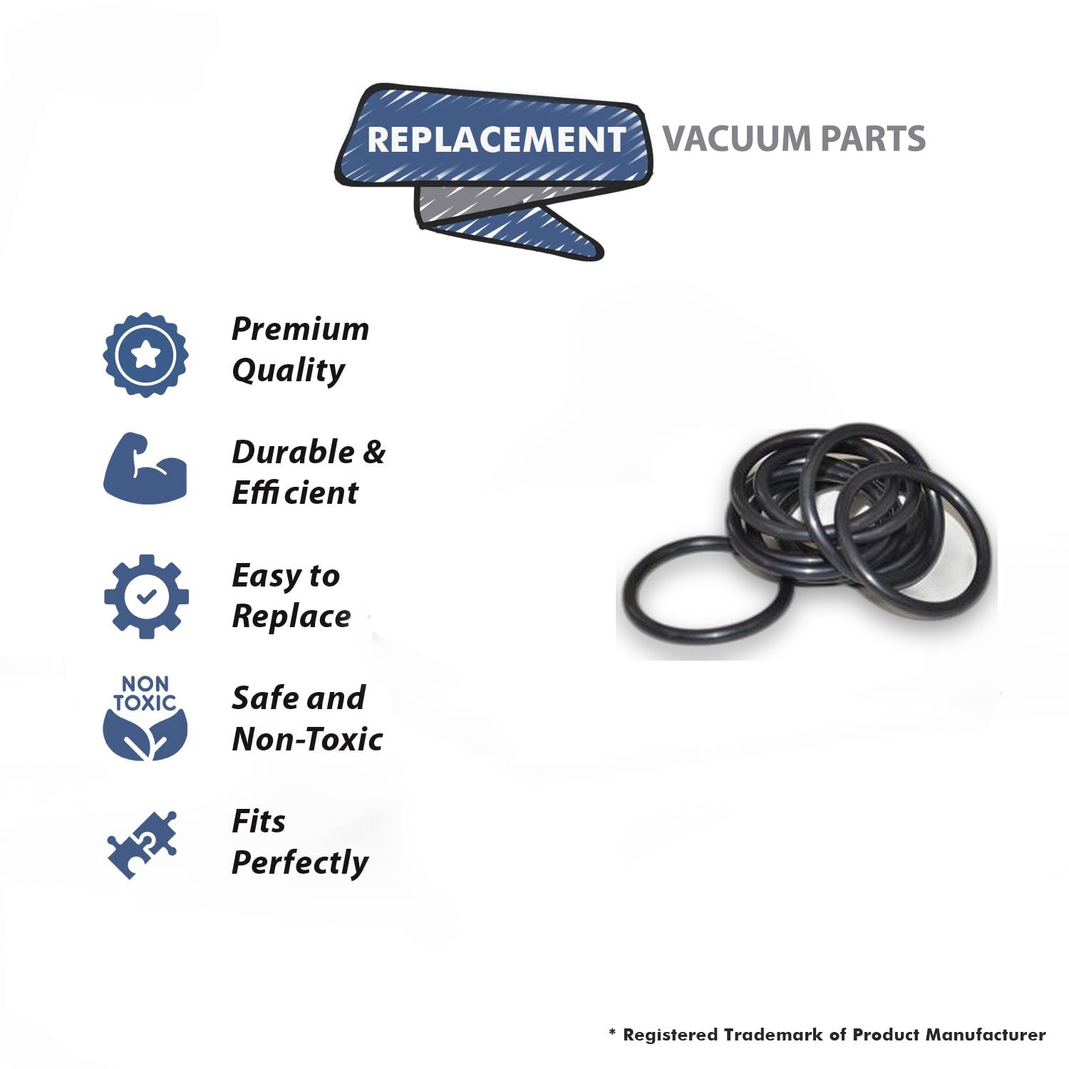 Topvacuumparts Replacement Part For Hide A Hose Vacuum Cleaner Hose Cuff Ring 10PK # Compare To Part HS500122