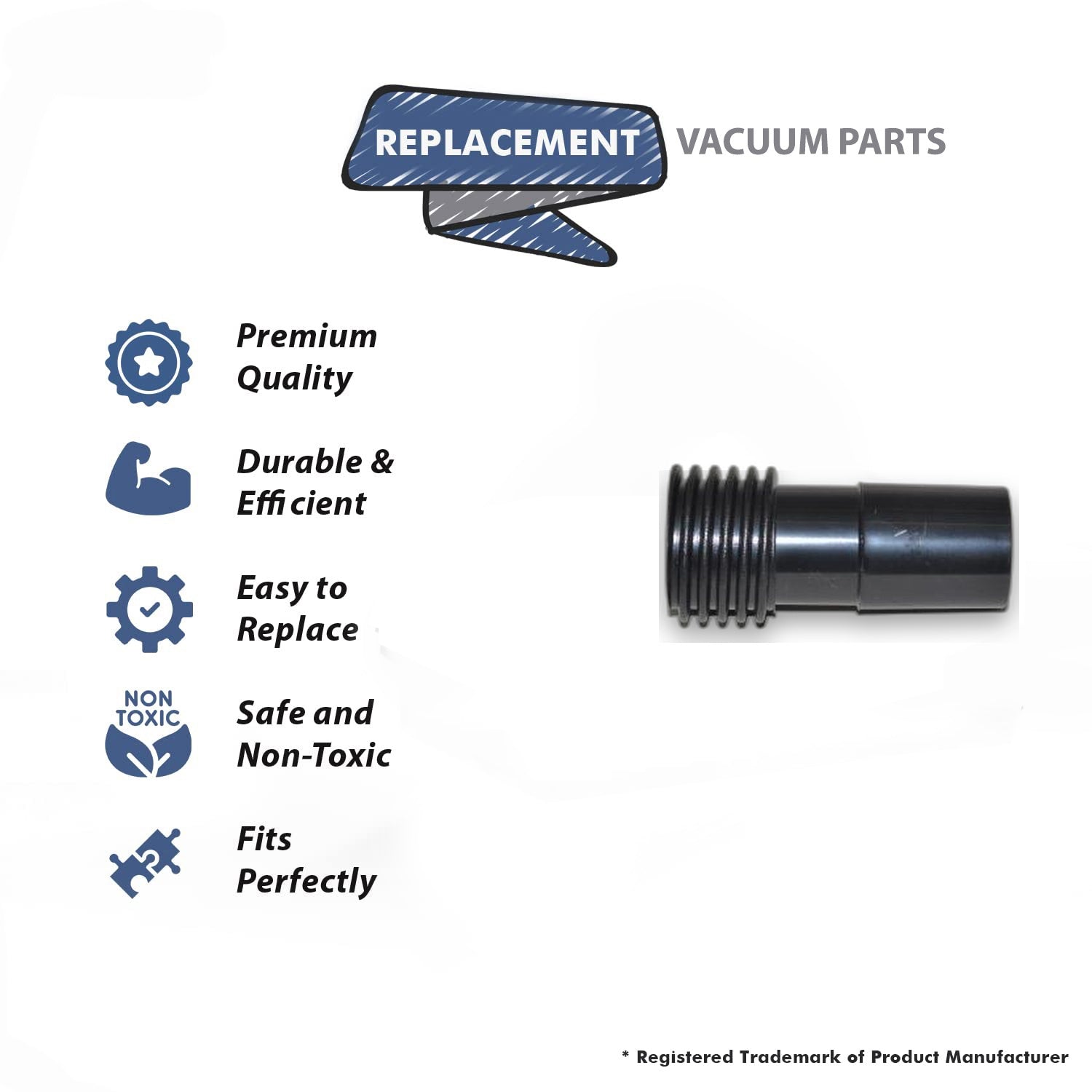 Topvacuumparts Replacement Part For Hide-A-Hose 1 1/4 Vacuum Cleanar Threaded Adapter # compare to part HS502217