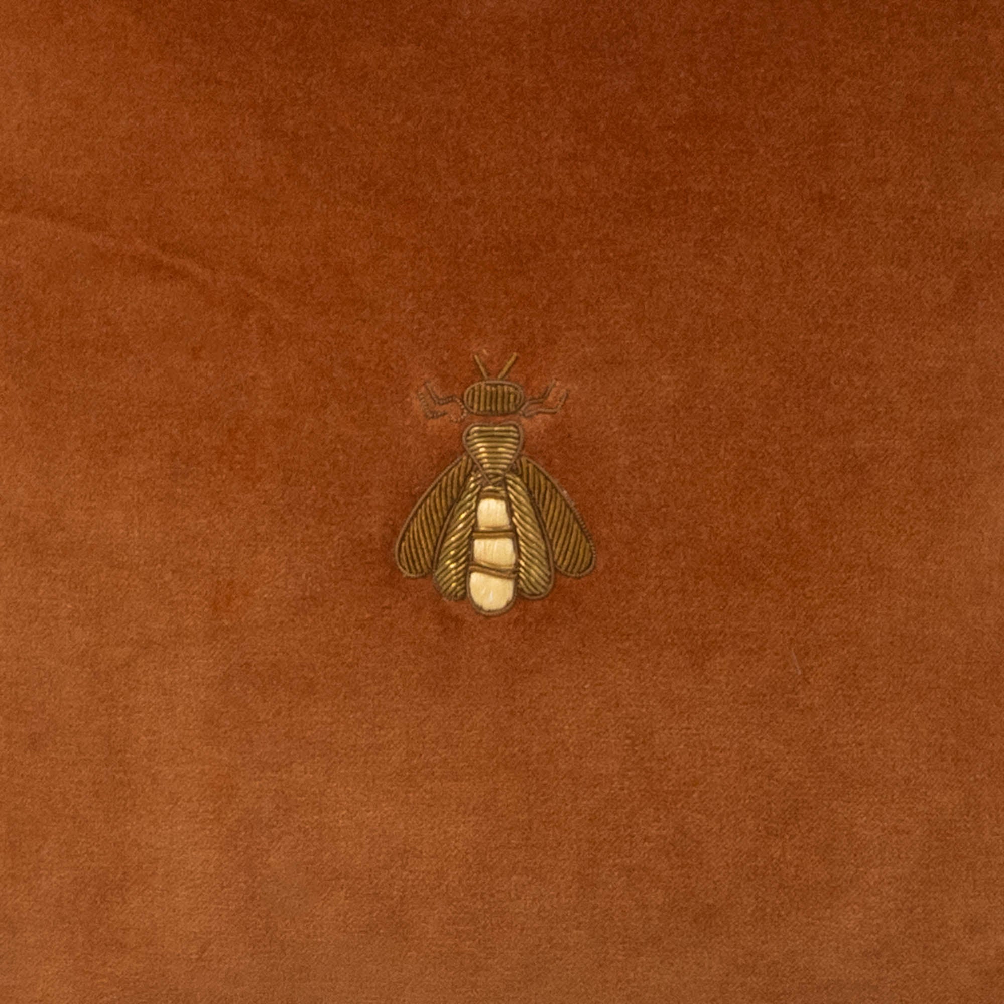 Golden Bee Silk Velvet Throw Pillow, 12 x 12