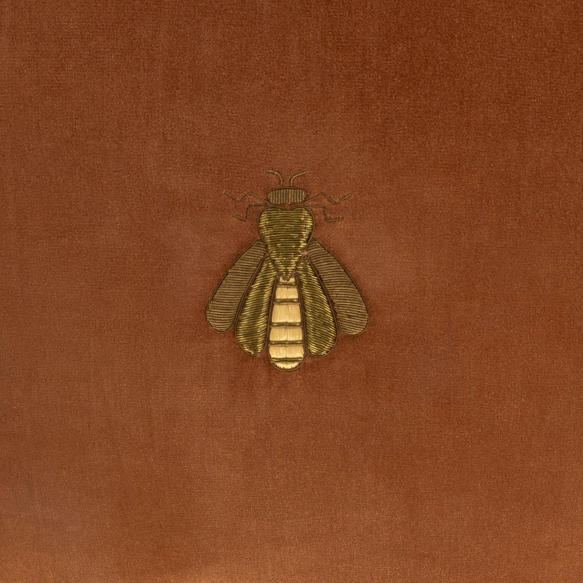 Golden Bee Silk Velvet Throw Pillow Cover, 20 x 20