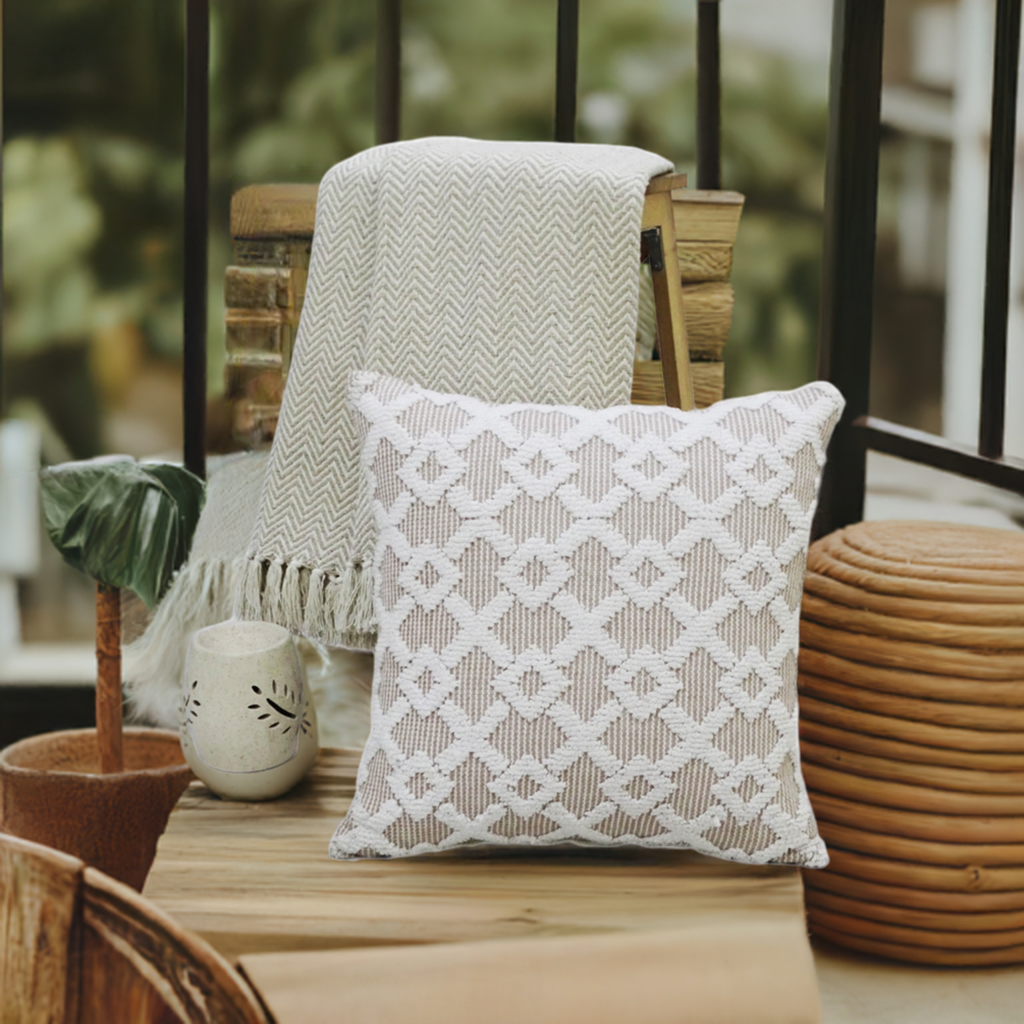 Decorative Beige Accent Throw Pillow  20