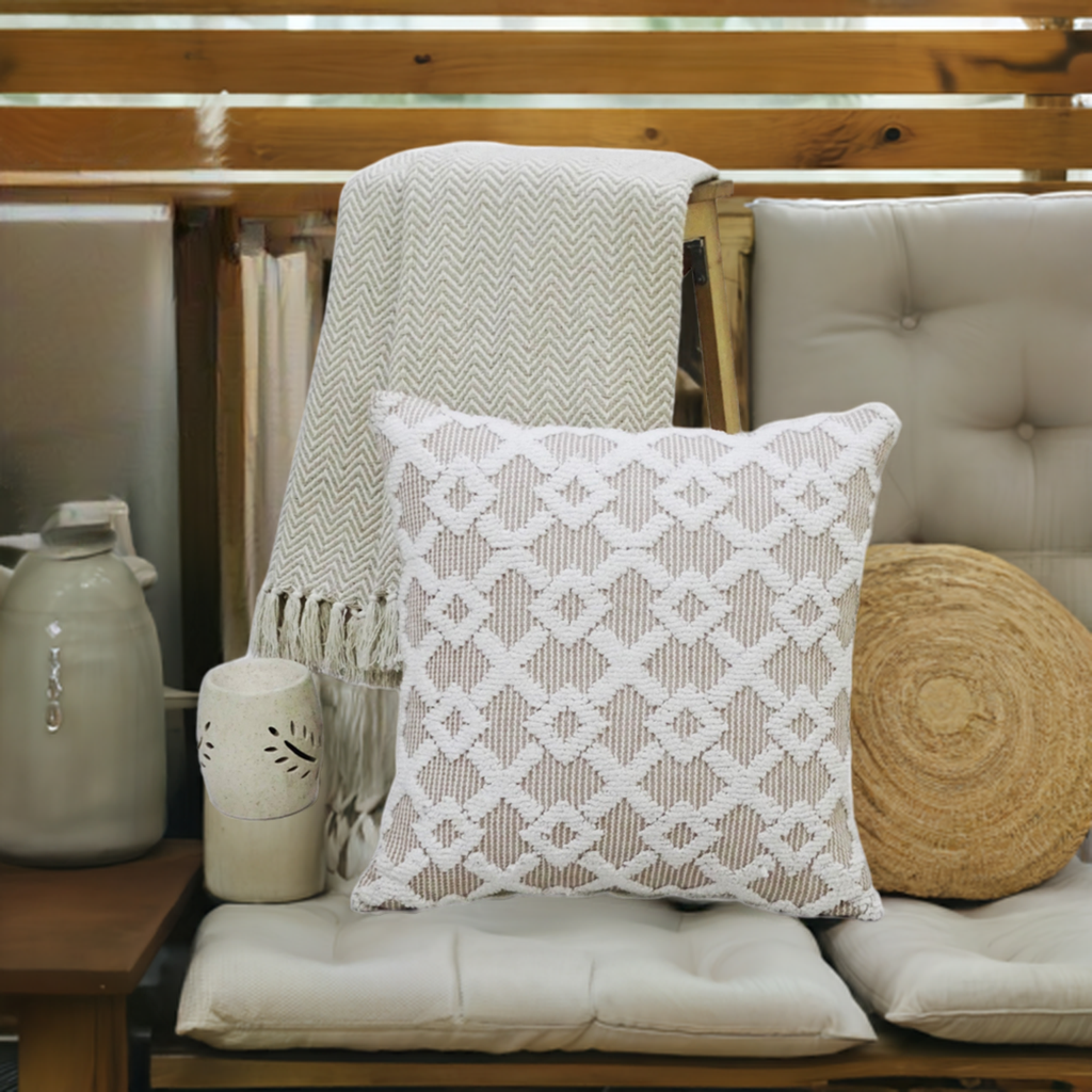 Decorative Beige Accent Throw Pillow  20